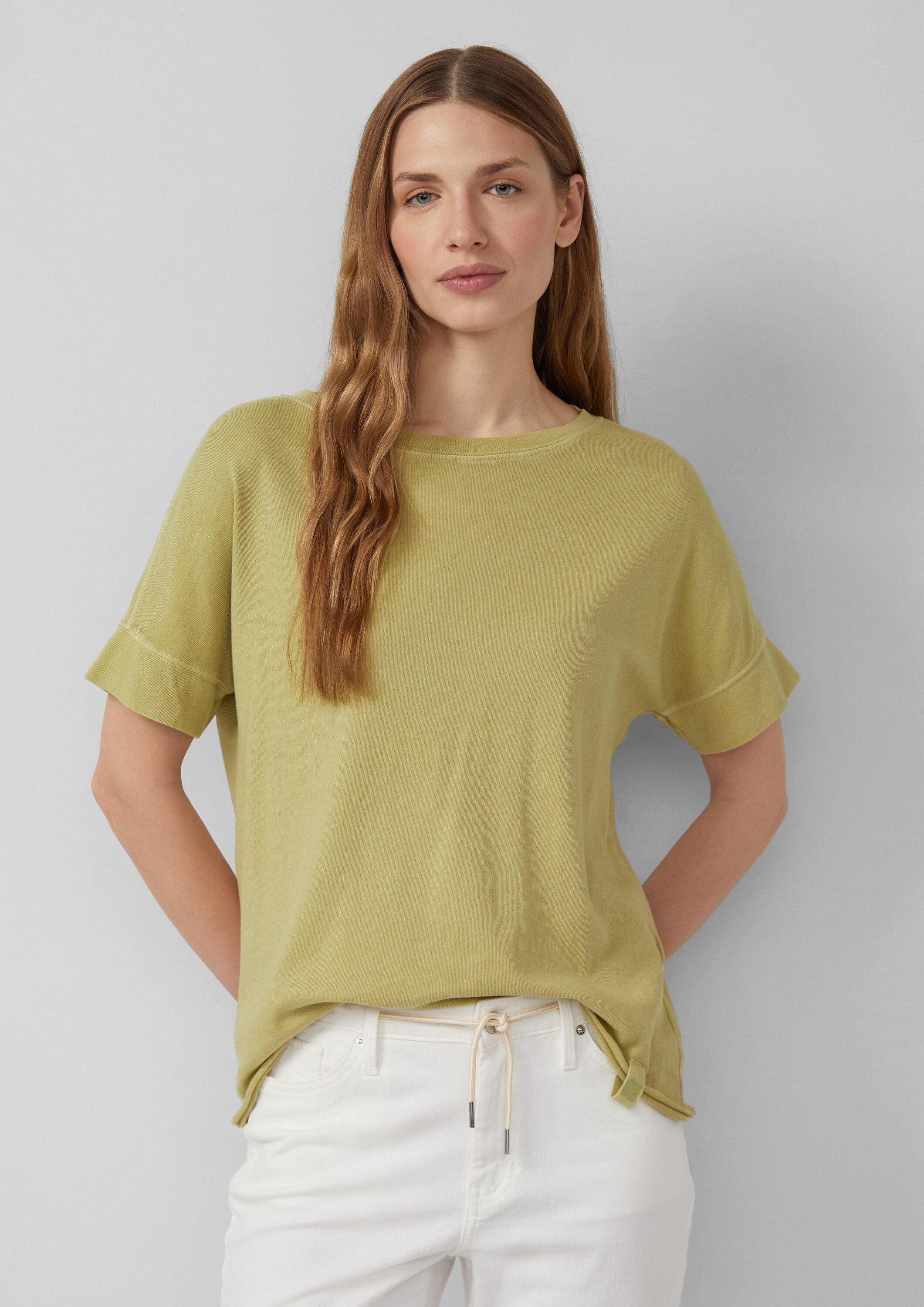 s.Oliver Kurzarmshirt T-Shirt T-Shirt im Relaxed Fit mit Garment Dye und offenem Saum