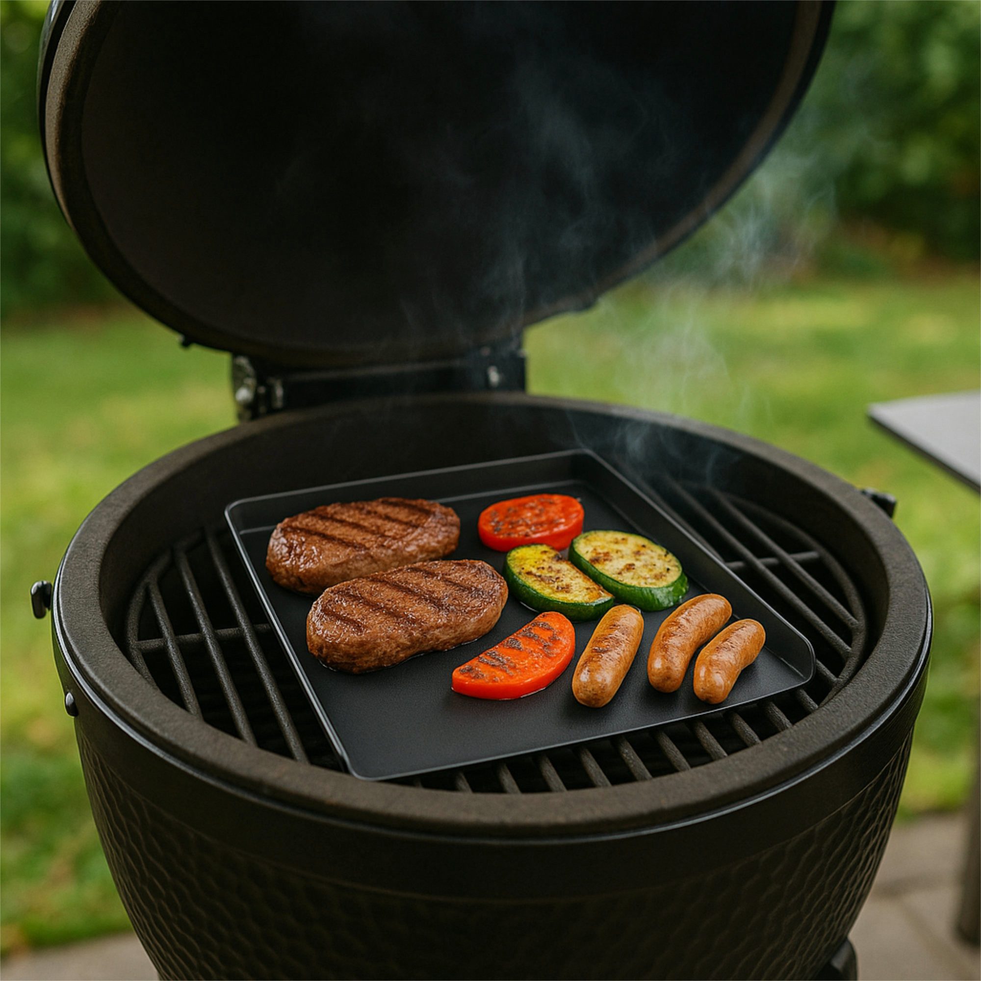 BBQ-Toro Grillplatte Stahl Keramik Grillplatte 30 x 40 cm, Keramikbeschichtete Grillplatte (1-St), Kann direkt genutzt werden