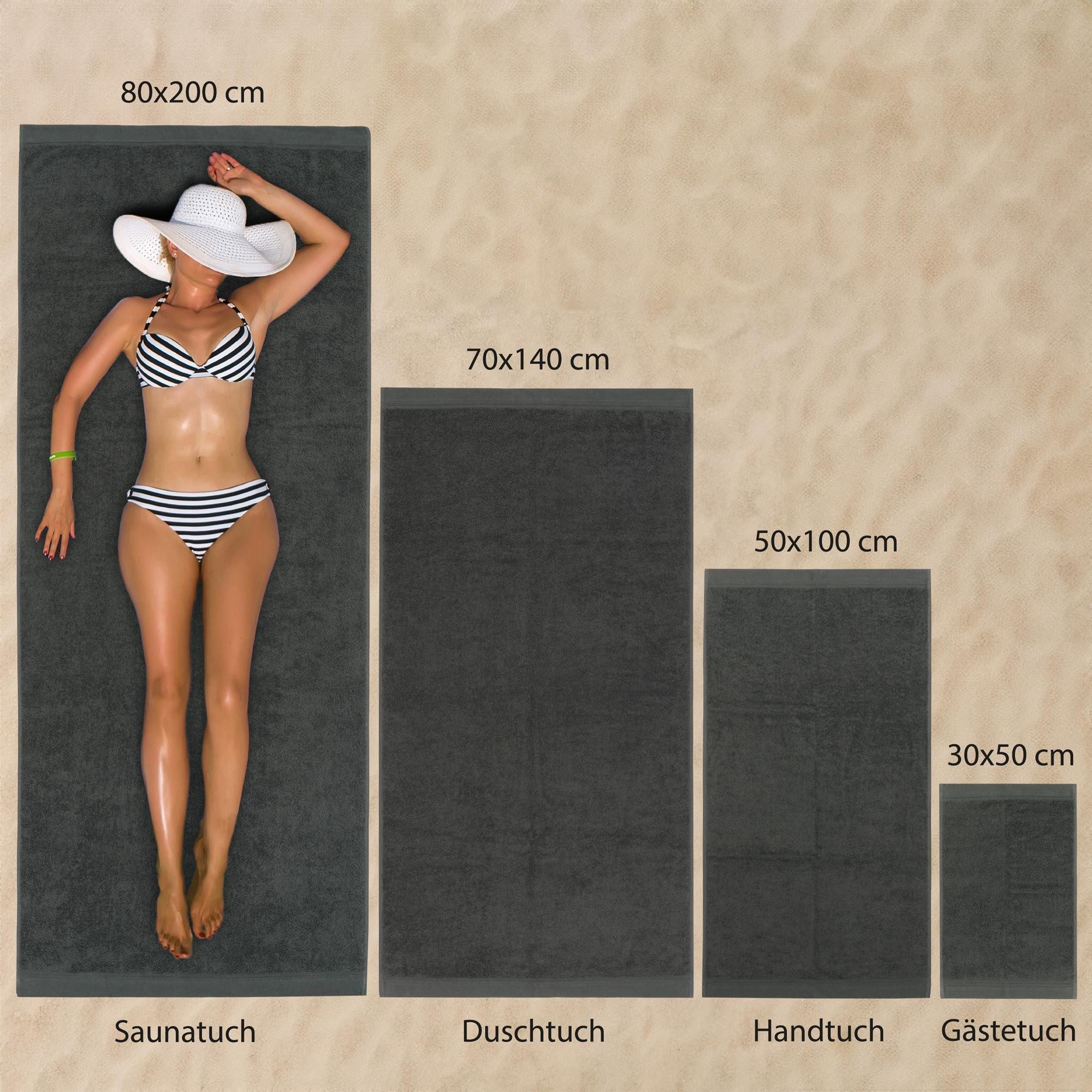 Hausfelder Handtücher Premium Duschtuch 2er Set (Anthrazit, 2 Duschtücher 7 günstig online kaufen