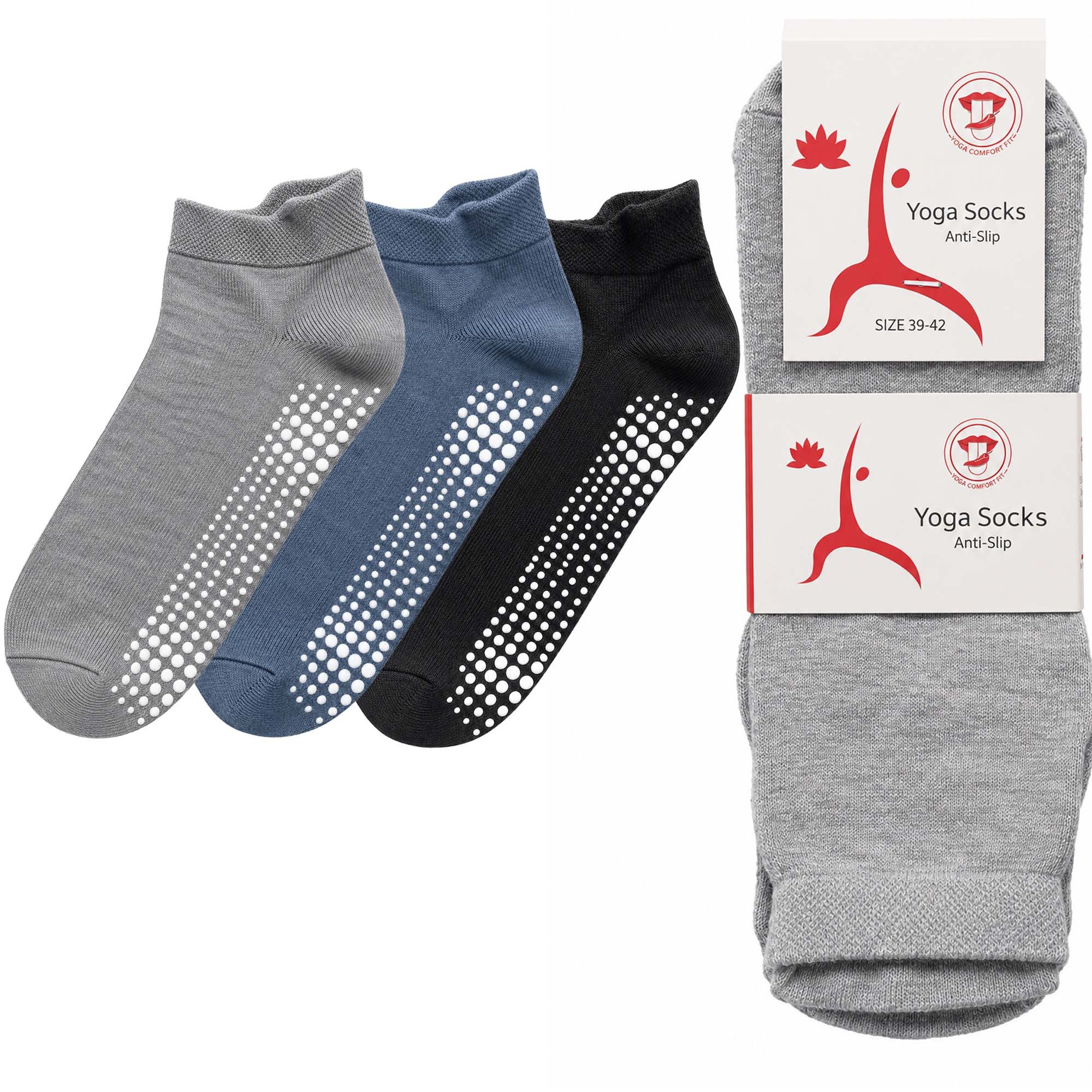 Chili Lifestyle ABS-Socken für Damen Herren - Stoppersocken auch für Yoga & Pilates - Antirutsch (3-Paar, Haussocken, Lounge-Socken, or Indoor-Socken) Baumwolle Atmungsaktiv Bequem - Pilates Fitness Ballett Barre & Sport