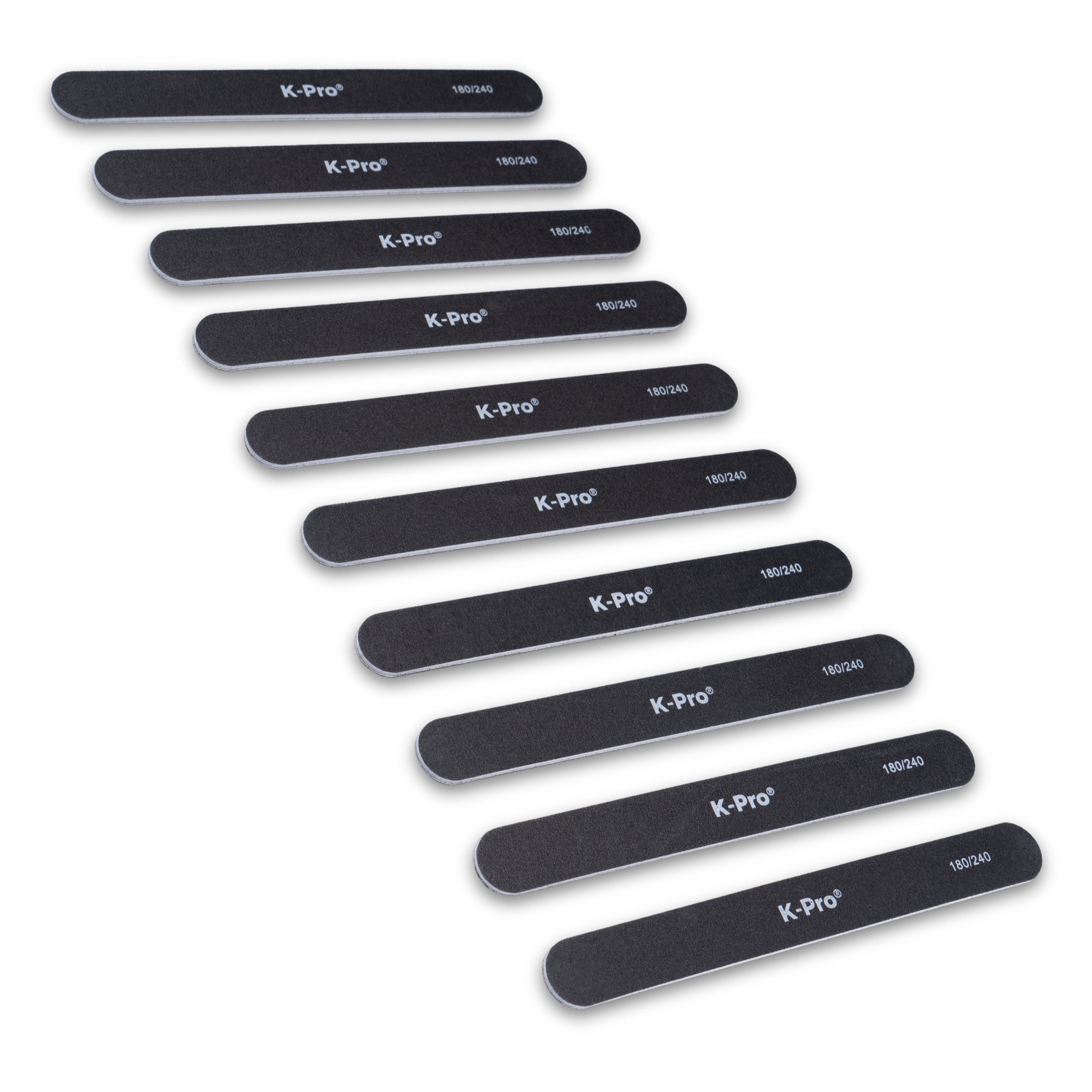 K-Pro Sandblatt-Nagelfeile Profi Sandblattfeile Set 180/240 gerade - 10 Stück, 10-tlg.