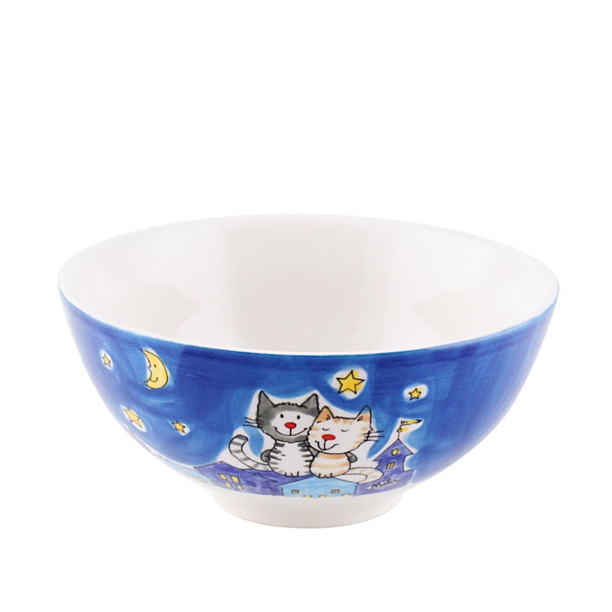 Mila Müslischale Mila Keramik-Schale NachtKatzen, Keramik, (Stücck)