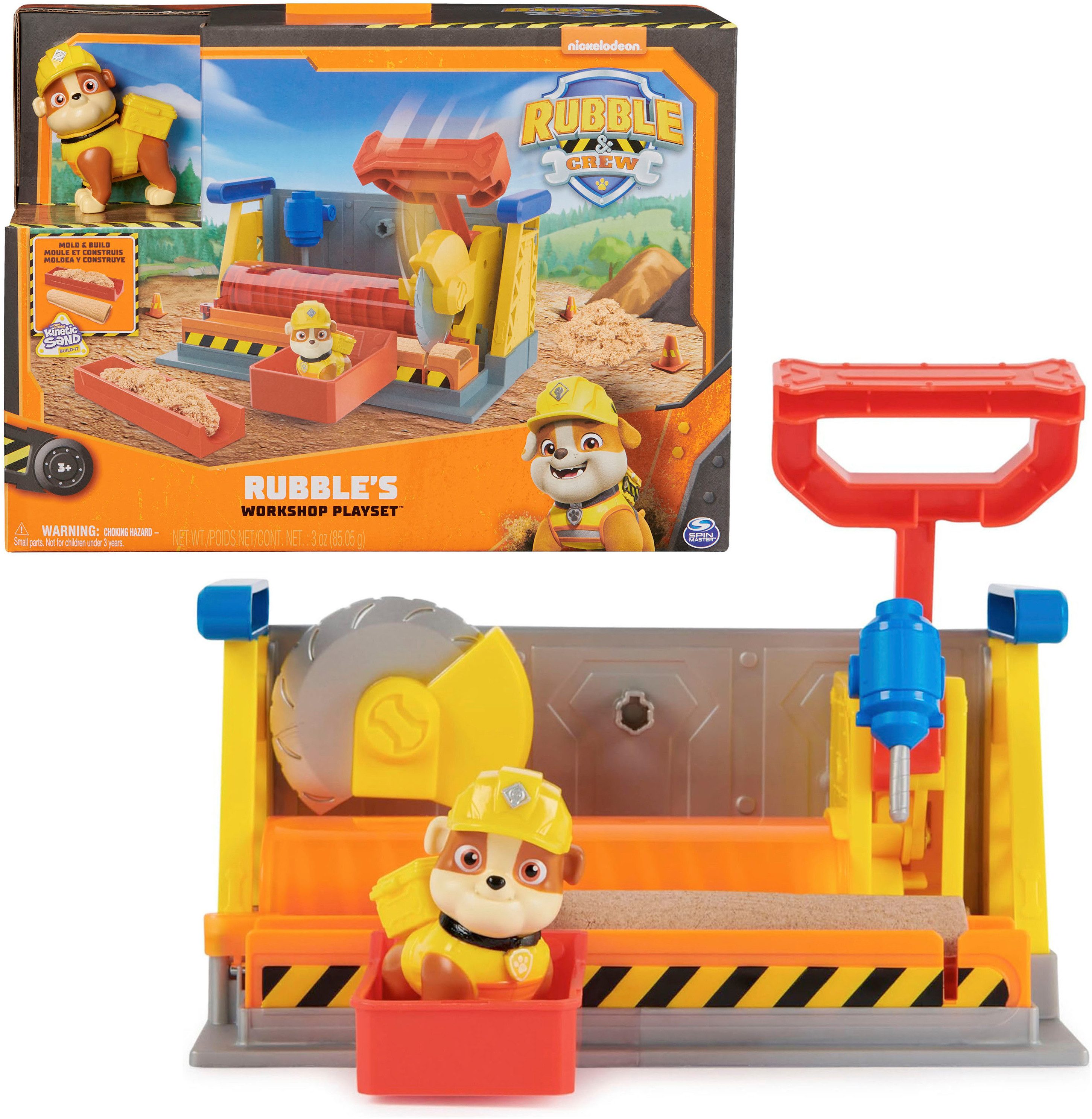 Spin Master Spielwelt Rubble & Crew - Workshop Playset, inkl. Kinetic Build-It Sand