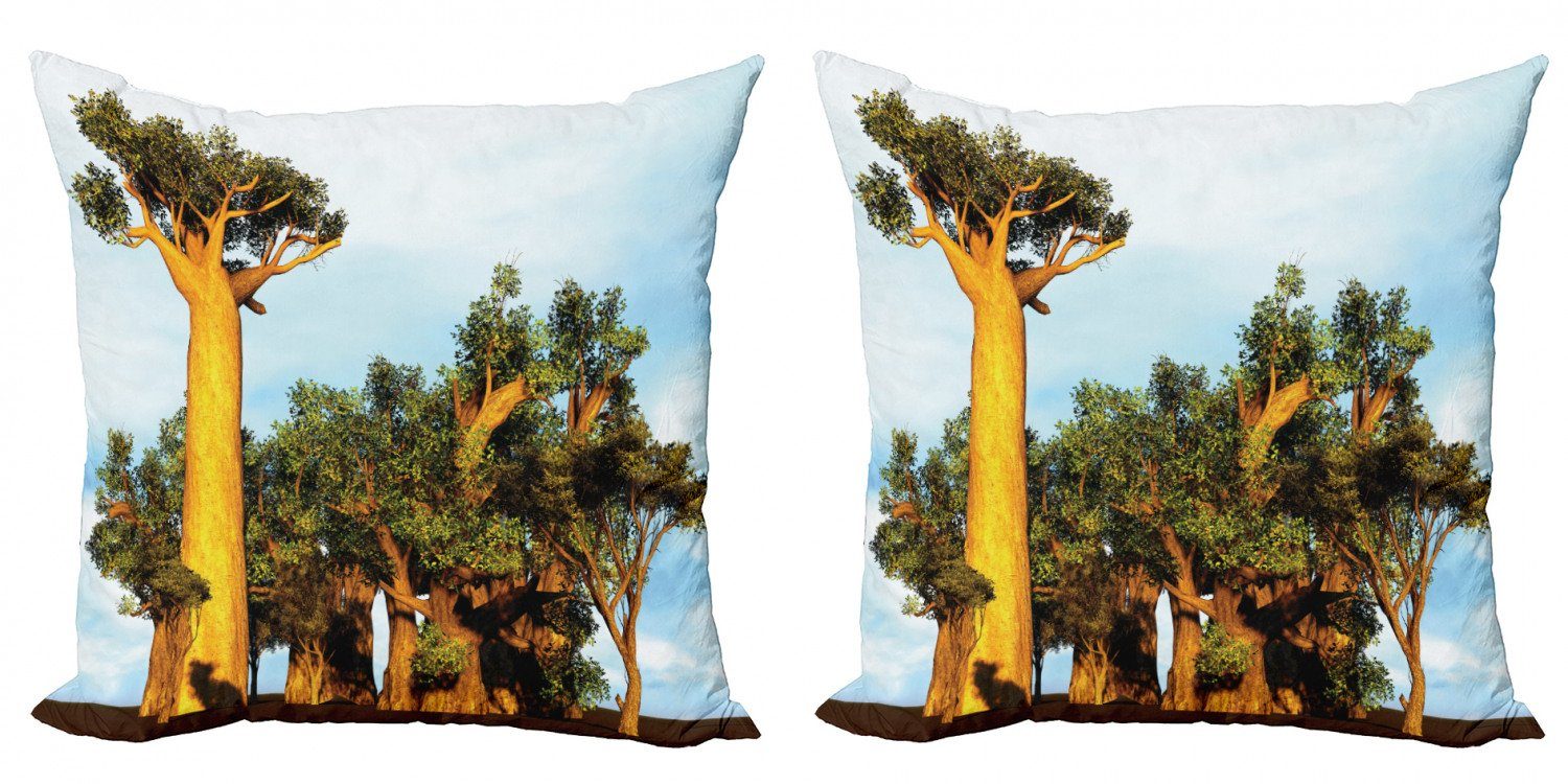 Kissenbezüge Modern Accent Doppelseitiger Digitaldruck, Abakuhaus (2 Stück), Exotisch Tropical Baobabs