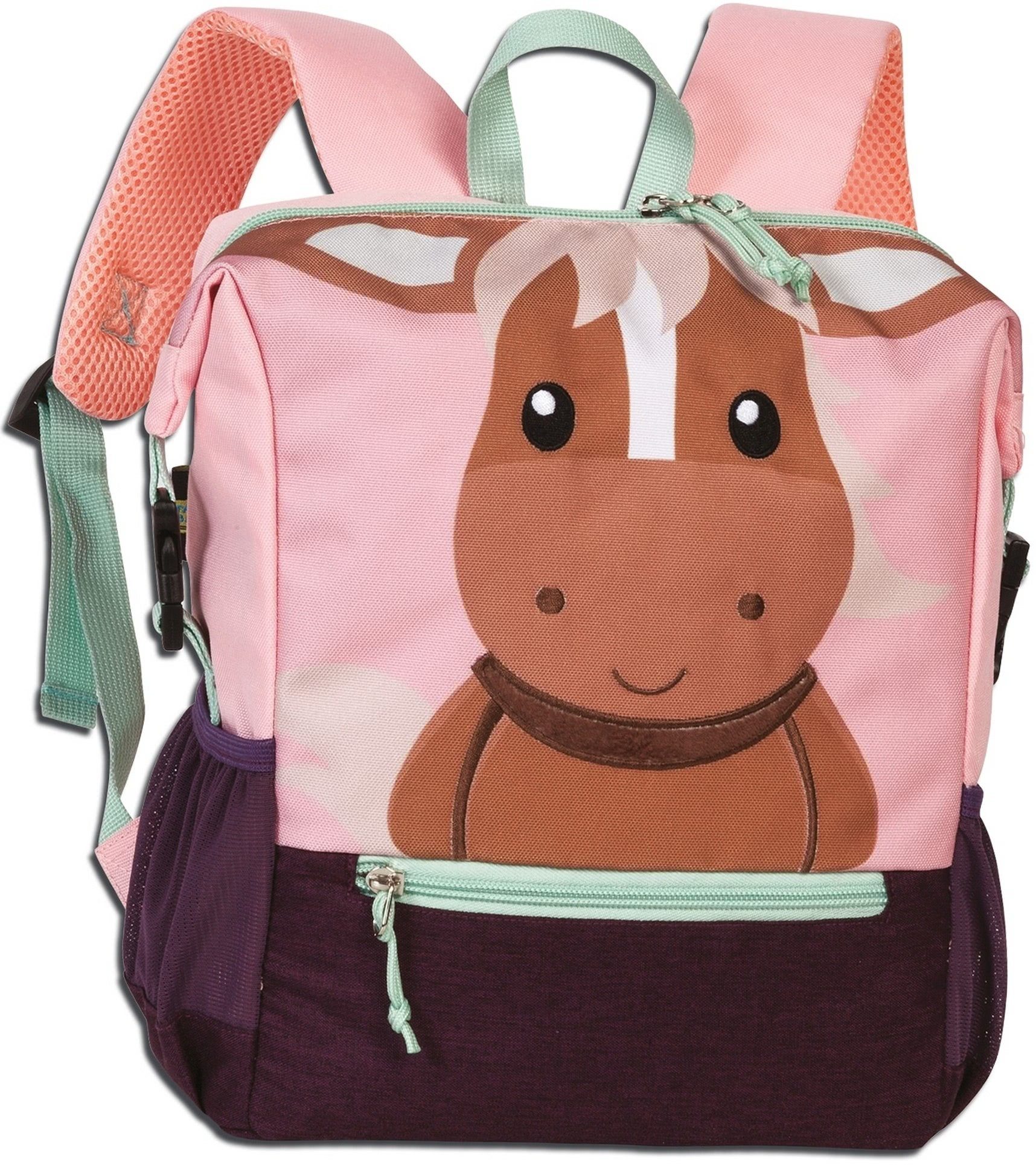 Fabrizio Kids Pferde-Rucksack – 35 Cm Hoch, 7 Liter Volumen, Pink, Mit Verstellbaren Trägern