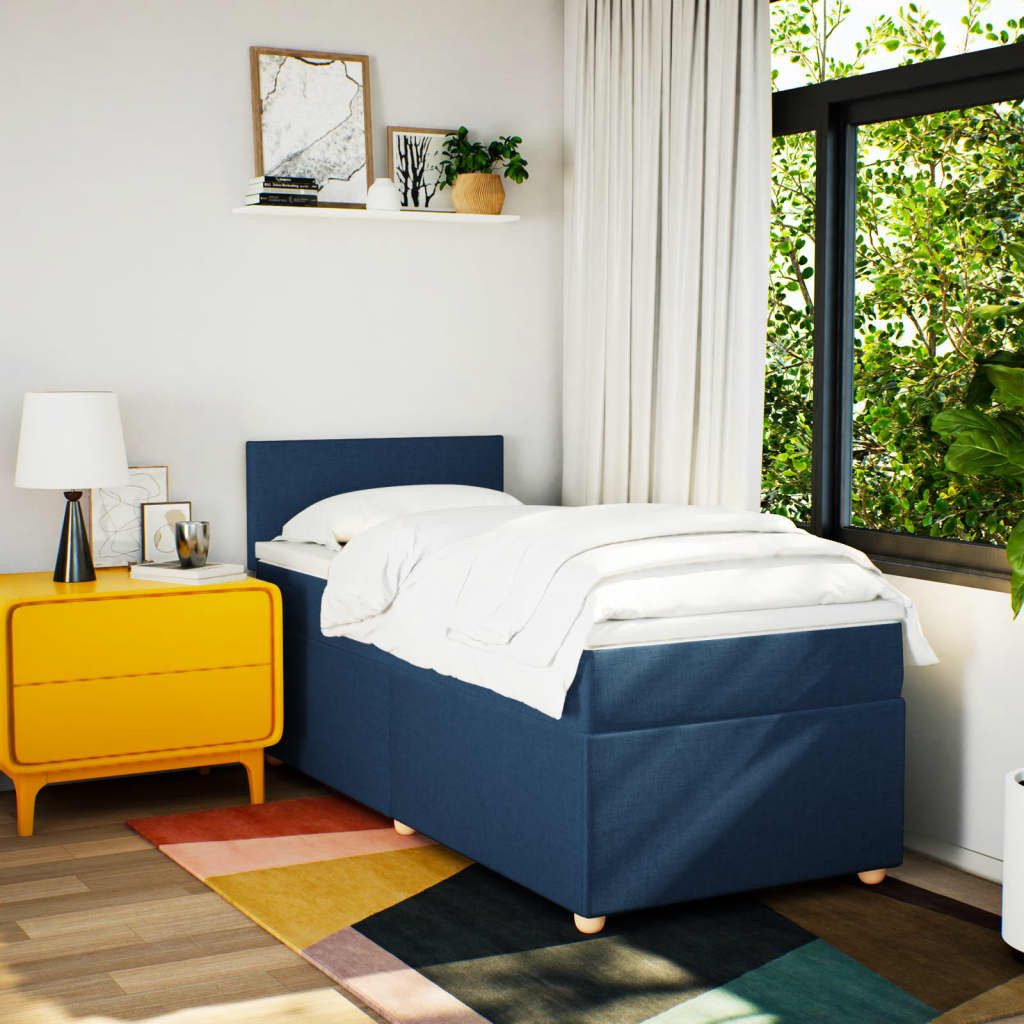 vidaXL Bett Boxspringbett mit Matratze Blau günstig online kaufen