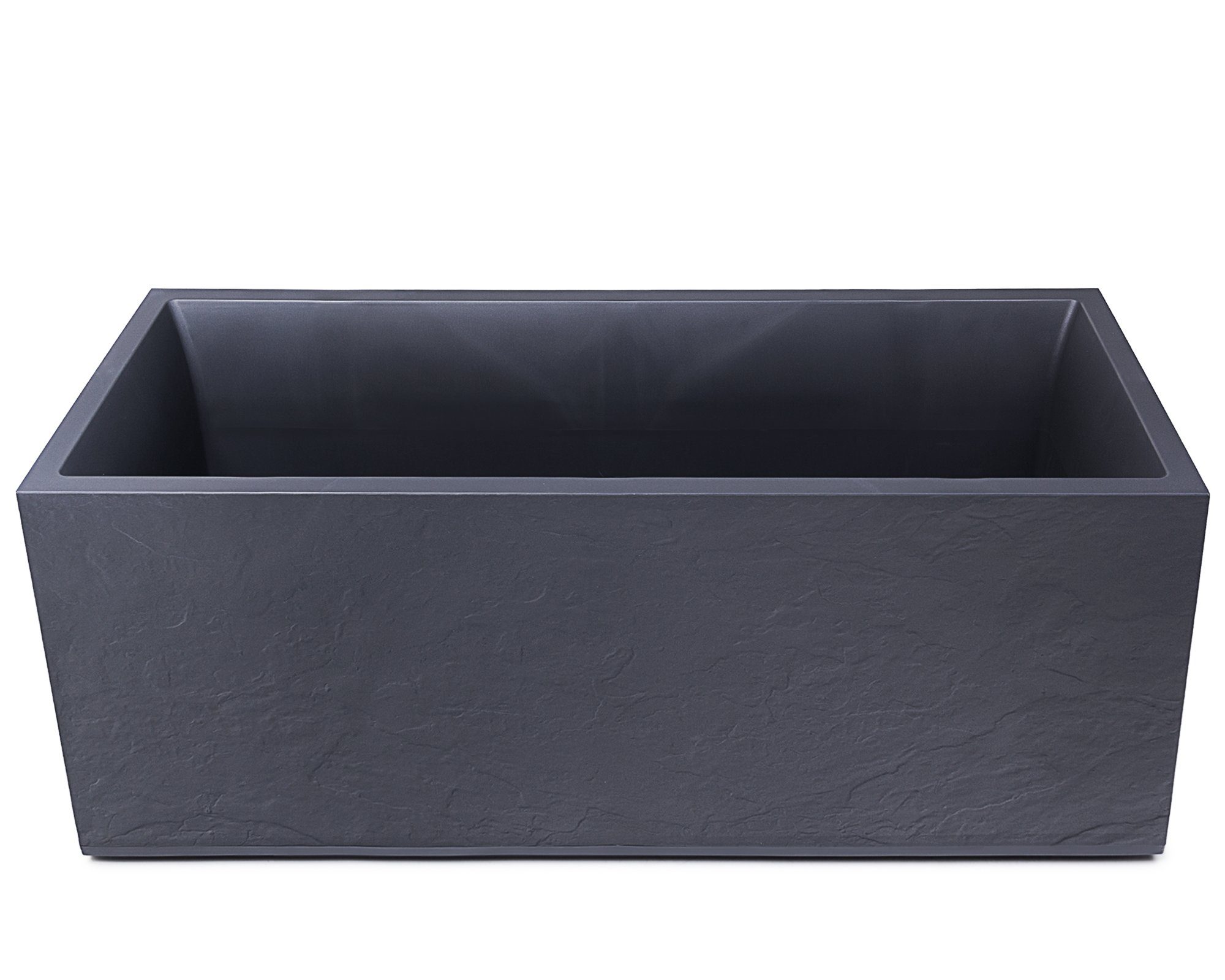 ONDIS24 Pflanzkübel Blumenkübel Blumentopf Vulkan 100cm Vulkan/Basalt Optik, mit Wasserspeicher Pflanzenkasten winterfest, 100 x 40 x 43,5 (H) cm