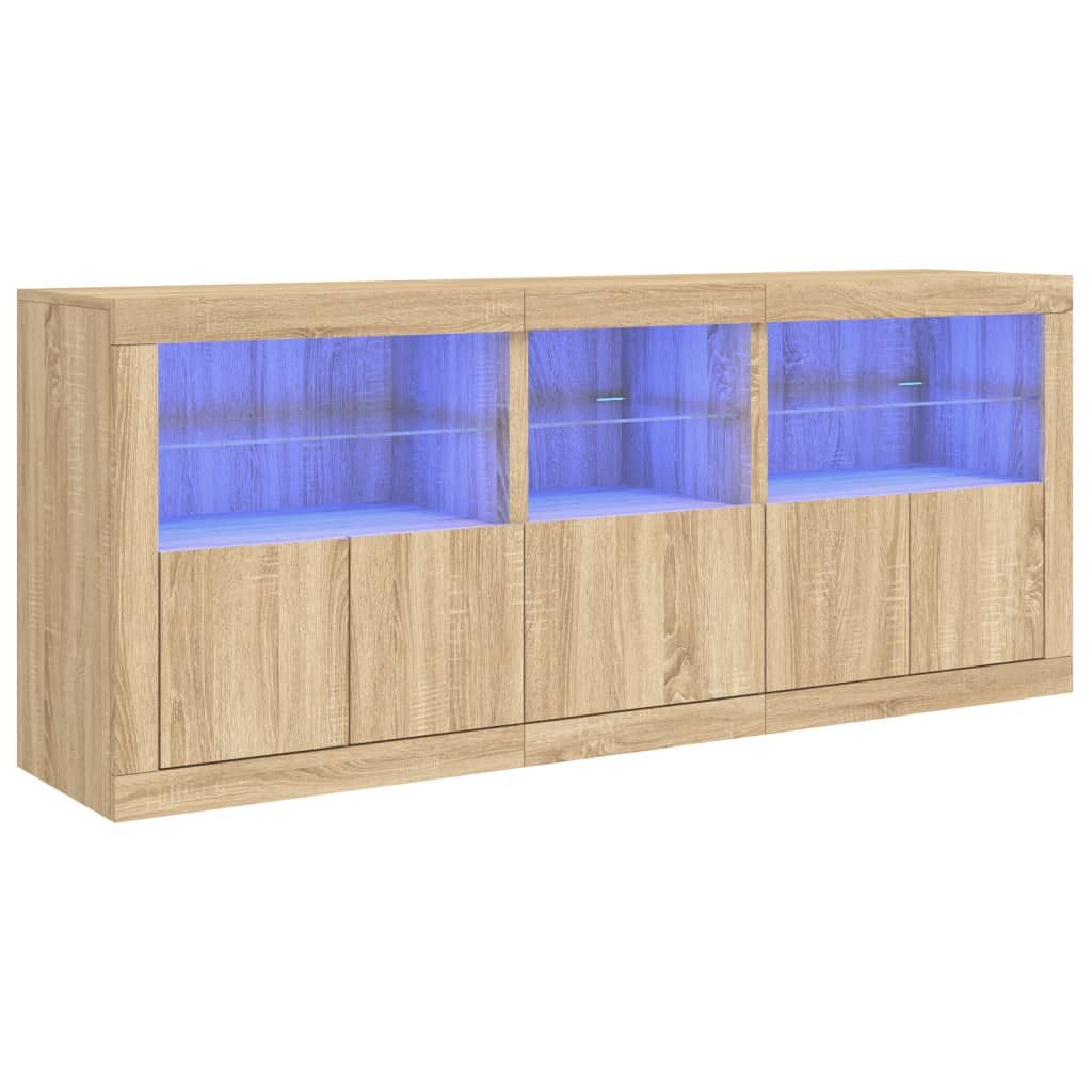 vidaXL Sideboard Sideboard mit LED-Leuchten Sonoma-Eiche günstig online kaufen