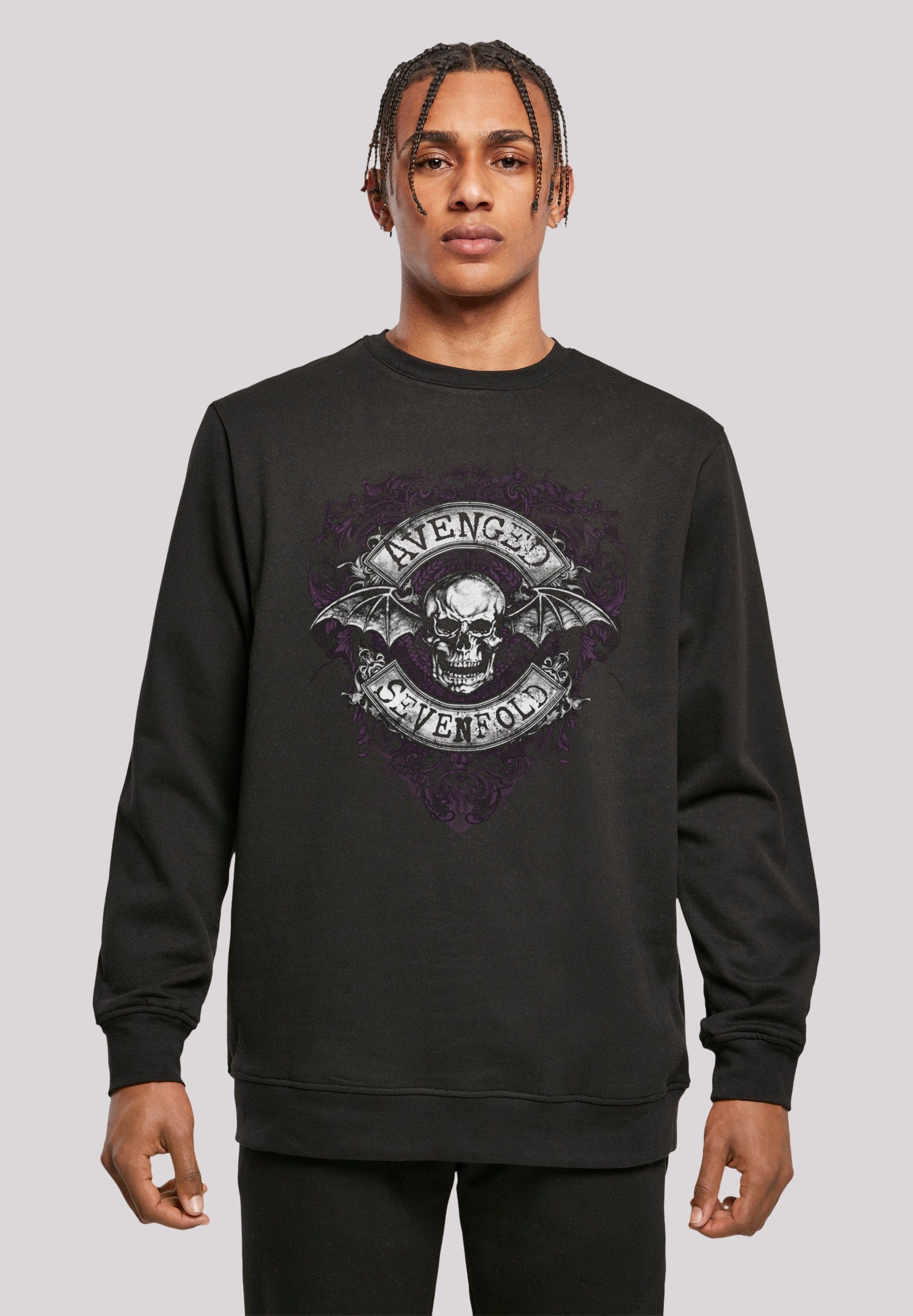 F4NT4STIC Sweatshirt entspanntem Sevenfold Premium Metal Rock-Musik, Tragekomfort Avenged Flourish Band Bequemer Qualität, Schnitt Band, mit Bat Rock