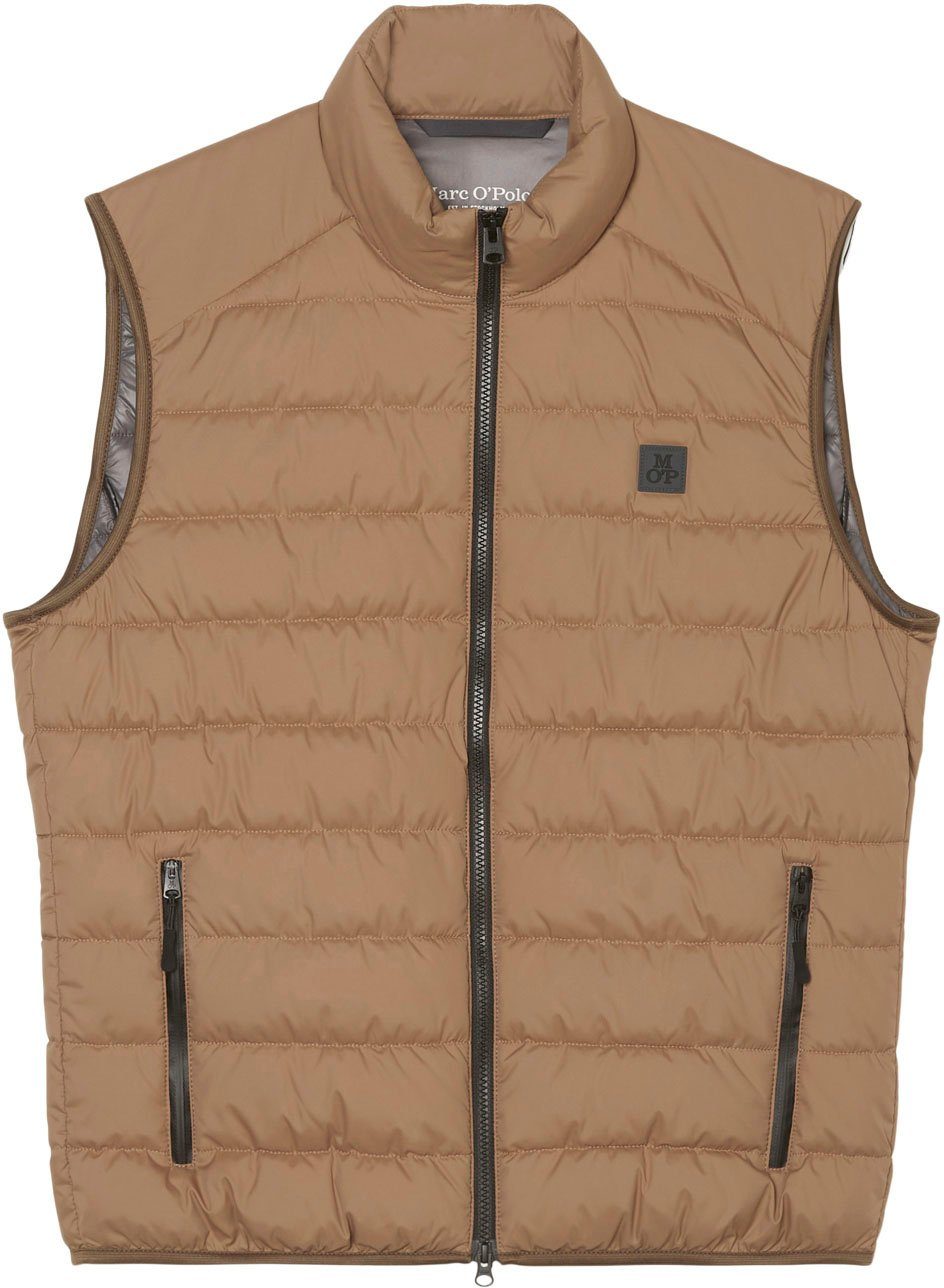 Marc O'Polo Steppweste Vest, sdnd, stand-up Oberfläche brown wasserabweisender casabella mit collar