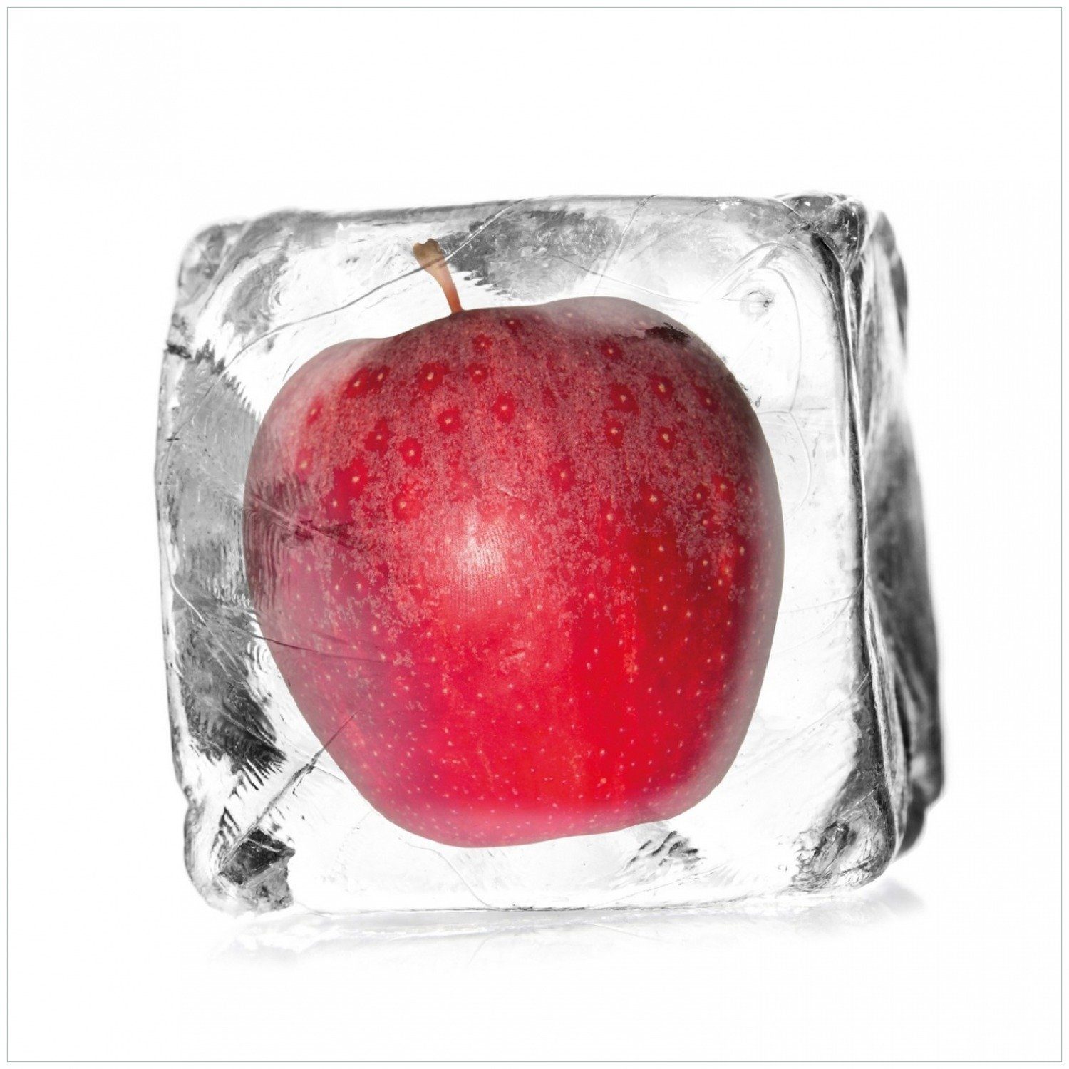 in - Obst Eiskaltes Roter Memoboard Wallario Apfel Eiswürfel