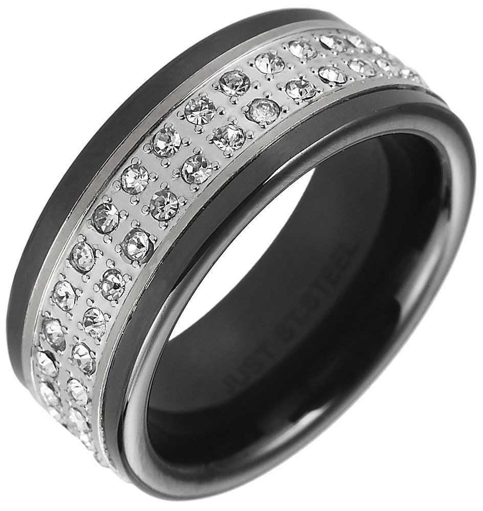 JUST WATCH Fingerring Porina Edelstahl schwarz Damen, Damen Ring
