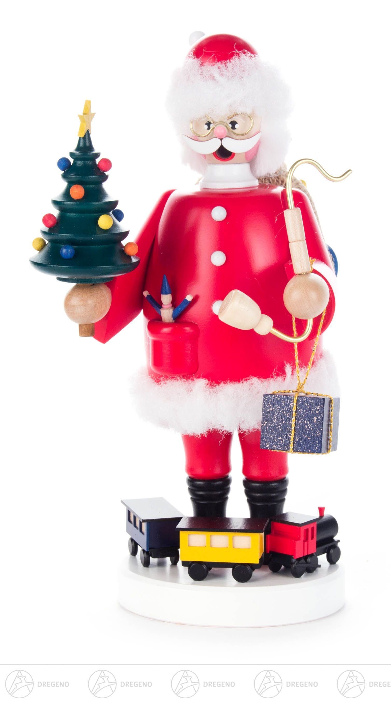 Dregeno Erzgebirge Räuchermännchen Räuchermann Weihnachtsmann Breite x Höhe x Tiefe 8 cmx22 cmx13 cm