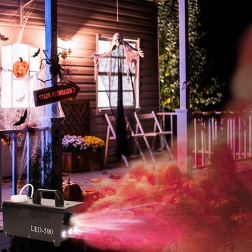 Clanmacy LED Discolicht Nebelmaschine RGB Rauch Fernbedienung Smoke LED 500W Show Bühnenlicht