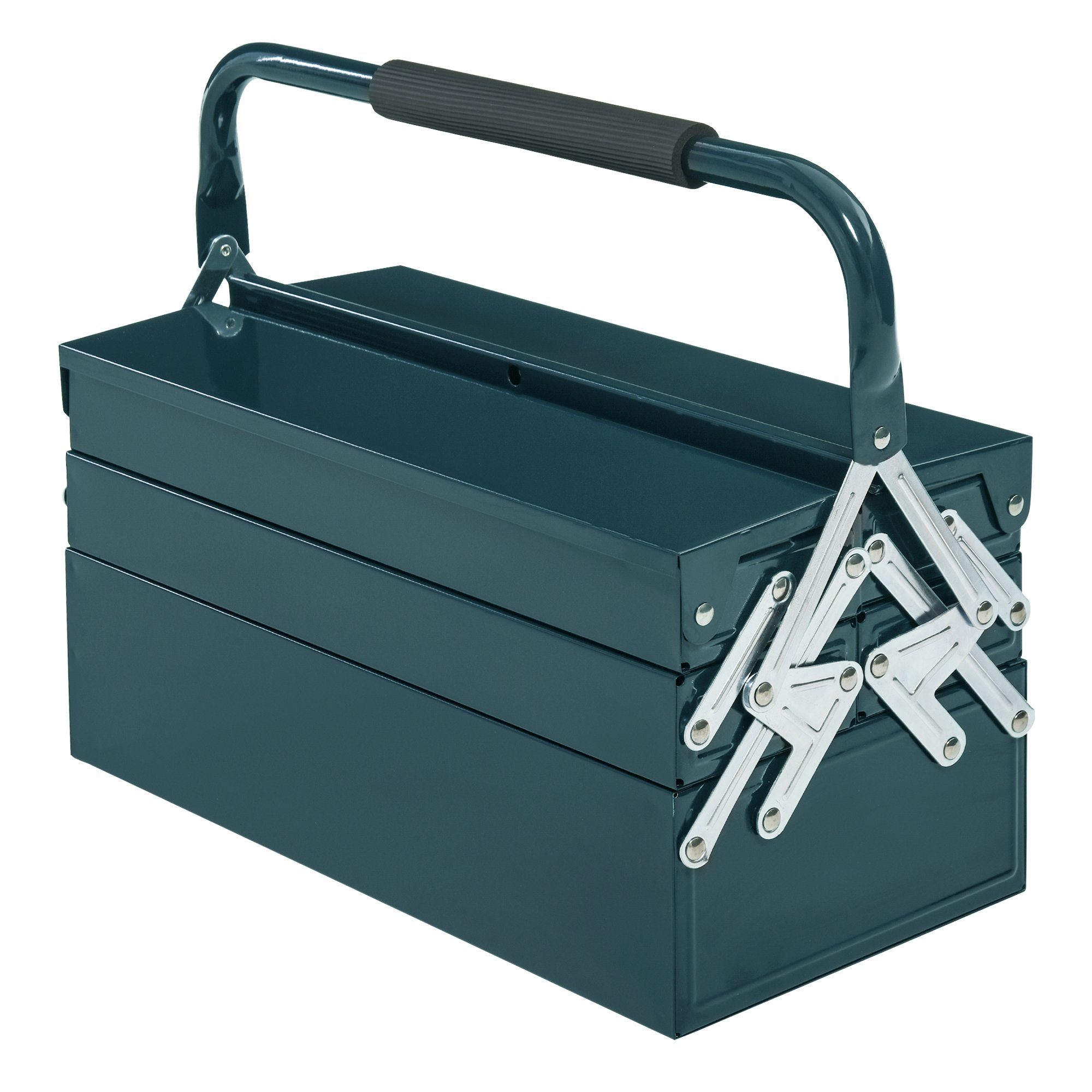 Durhand Werkzeugbox Werkzeugkasten (Set, 1 5 mit St., 34.5cm aufklappbar Werkzeugkasten), x 45 Stahl Fächer x 20 1 x