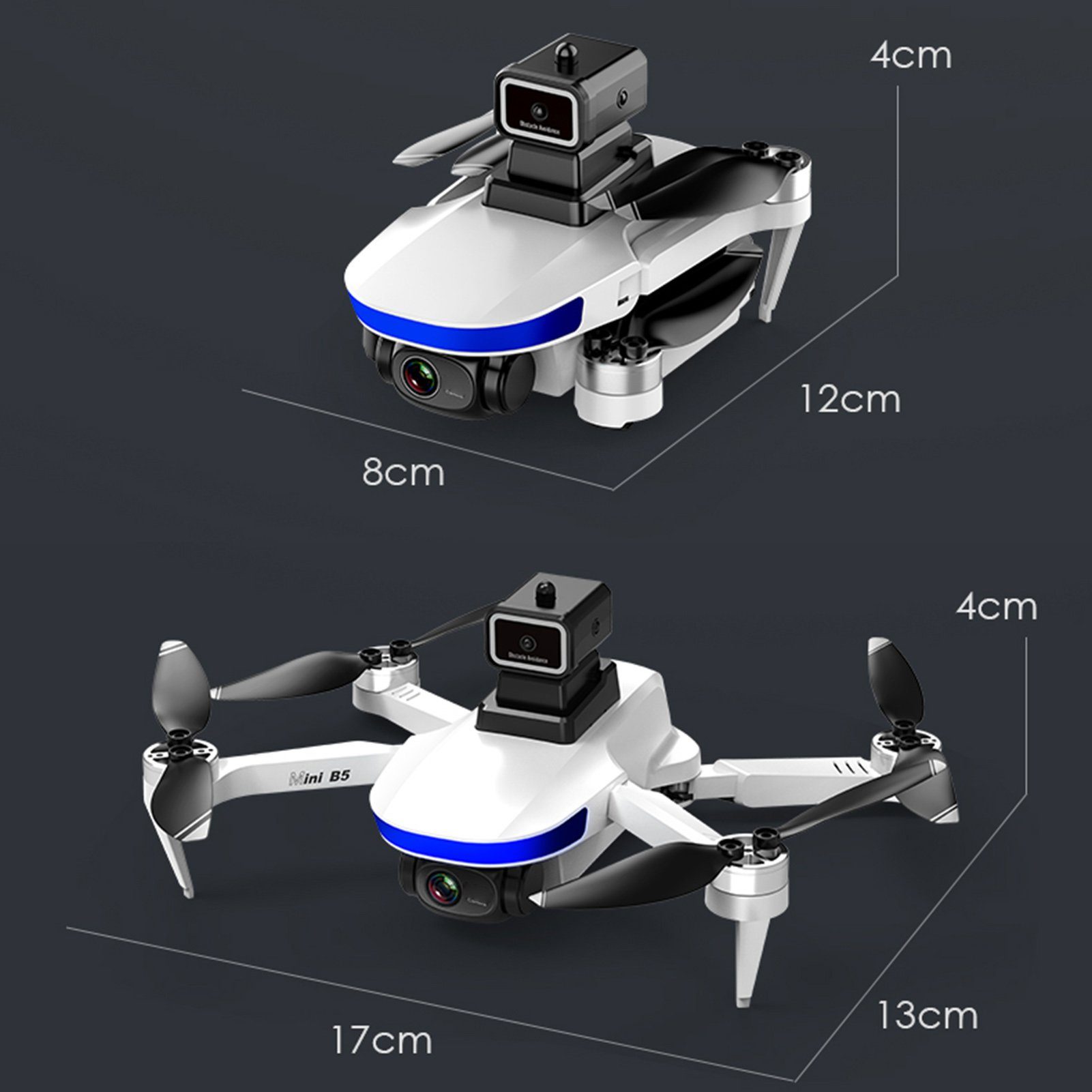 Spielzeugflugzeug, Kinder Quadrocopter für APP-Handysteuerung 2,4 (4K/6K, Fernbedienung Erwachsene, 4 Drohne Mini-Faltdrohne, Geeignet Bürstenloser GHz Kanäle, und Quadrocopter HD-kompatible ferngesteuerte Rutaqian Anfänger) Kamera Luftaufnahmen Anti-Jamming Weiß,4K