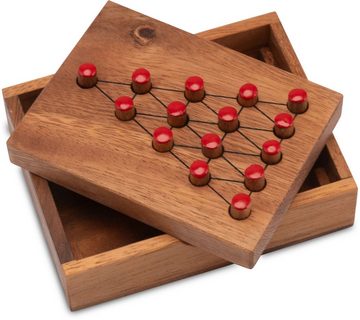 Logoplay Holzspiele Spiel, Der letzte Kämpfer - Dreieck-Solitär - Steckspiel - Knobelspiel aus HolzHolzspielzeug