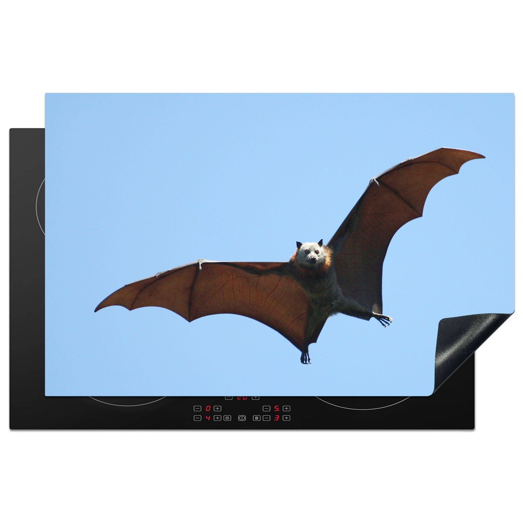 MuchoWow Herdblende-/Abdeckplatte Fledermaus - Luft - Flügel, Vinyl, (1 tlg), 81x52 cm, Induktionskochfeld Schutz für die küche, Ceranfeldabdeckung