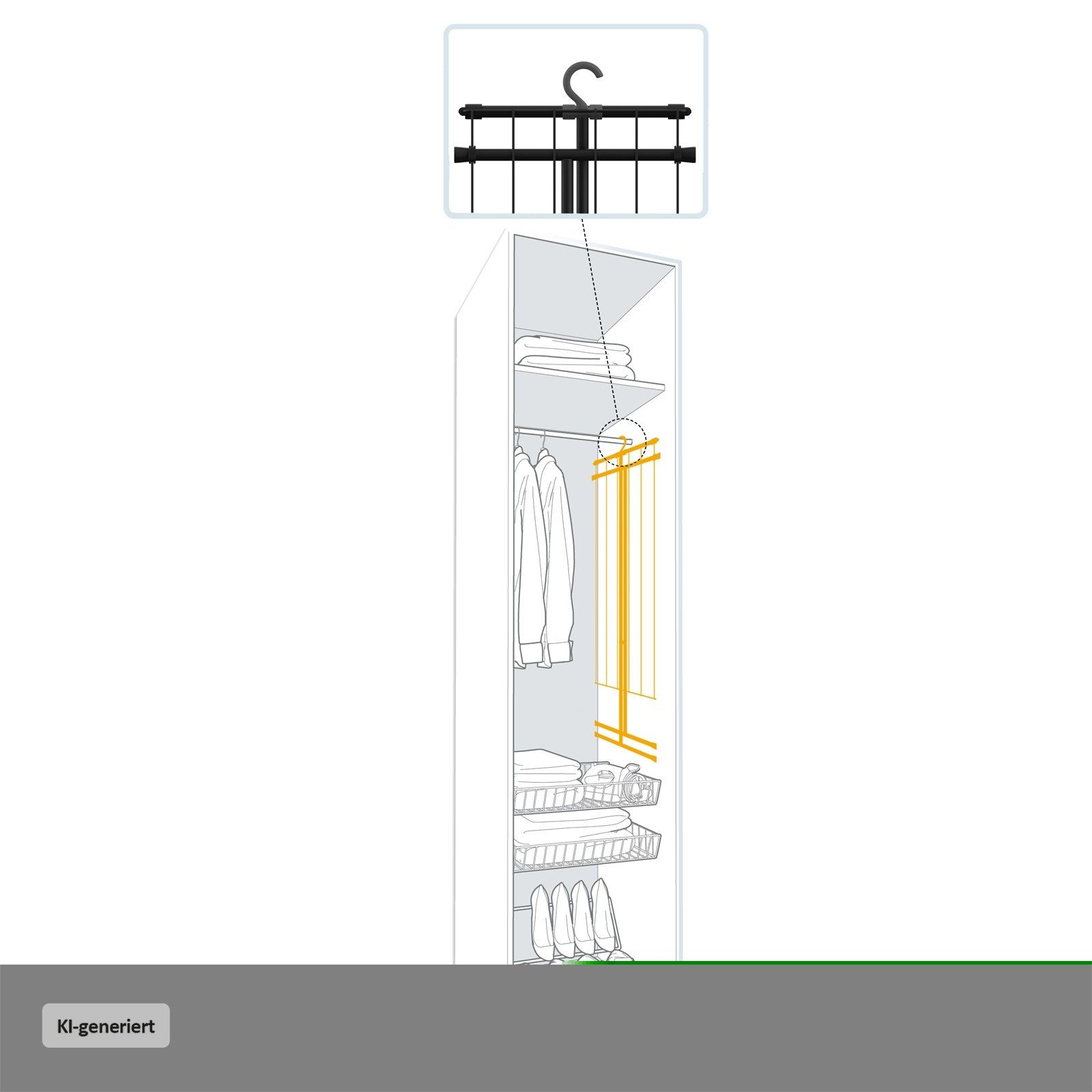 HTI-Living Wäscheständer Wäschetrockner Grete, Trockenlänge 5,5 m zusammenklappbar – Bild 4 von 5