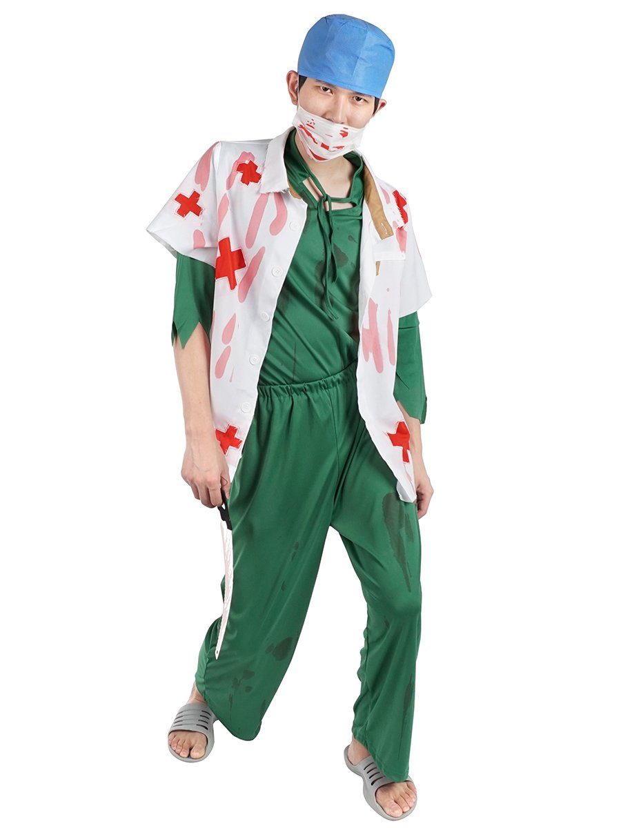GalaxyCat Kostüm Halloween Kostüm Zombie Chirurg, Horror Arzt, Zombie Chirurg Kostüm