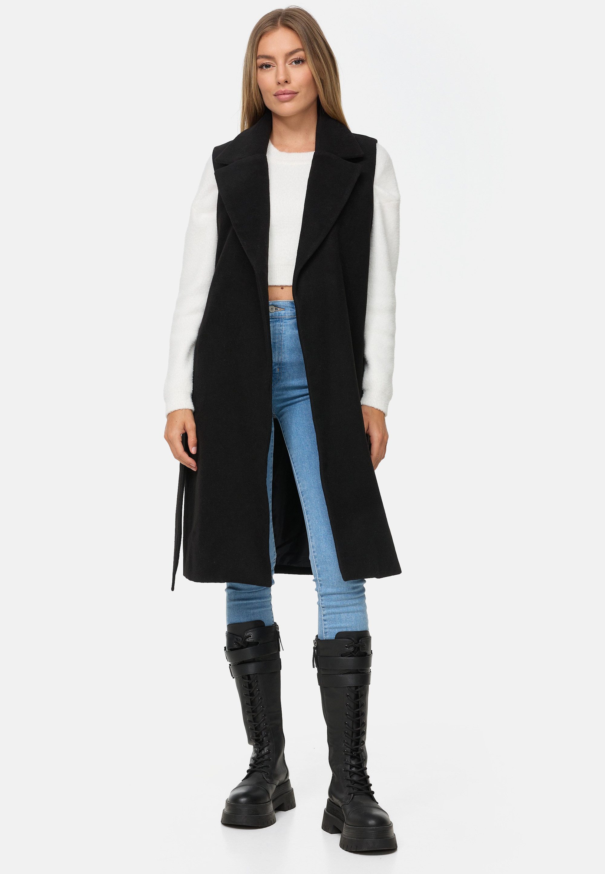 Threadbare Softshellweste THB Suhail belted formall Coat (1-tlg) mit Gürtel