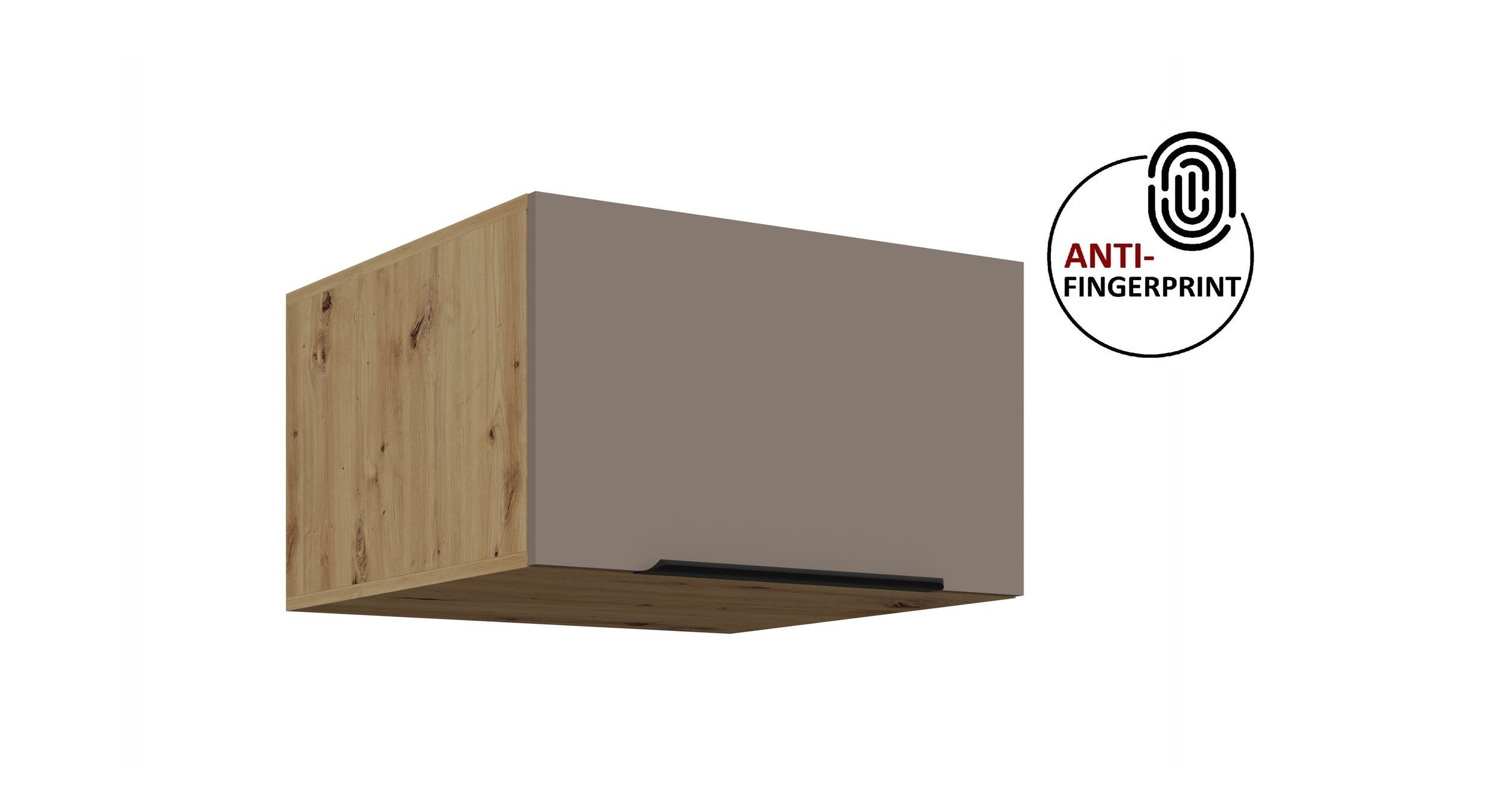 Küchen-Preisbombe Aufsatzschrank 60 cm Küche ARIA Sandgrau Küchenzeile Küchenblock Anti Fingerprint