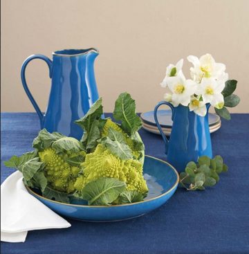 Rose & Tulpani Suppenschüssel Suppentasse mit Henkel Steingut 15 cm Concerto Blau 600ml, Steingut, (1-tlg), backofengeeignet