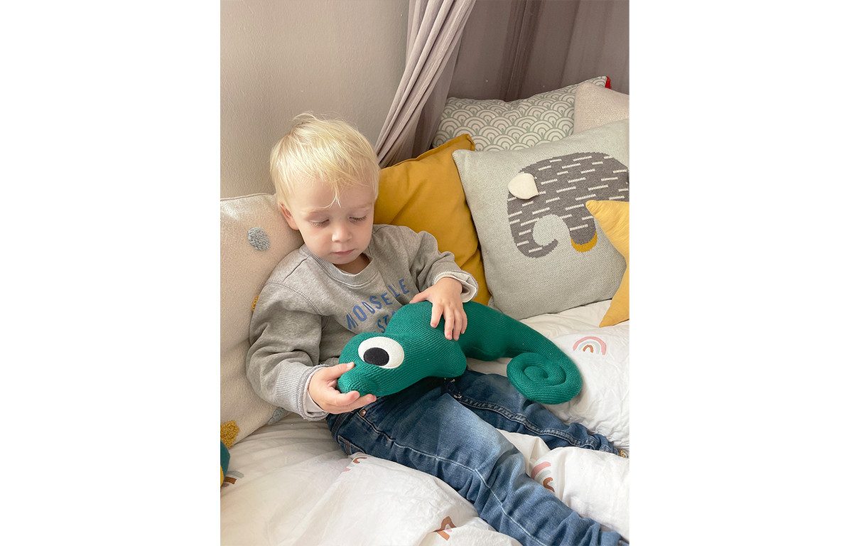 KINDSGUT Kuscheltier Chamäleon, 100% Baumwolle