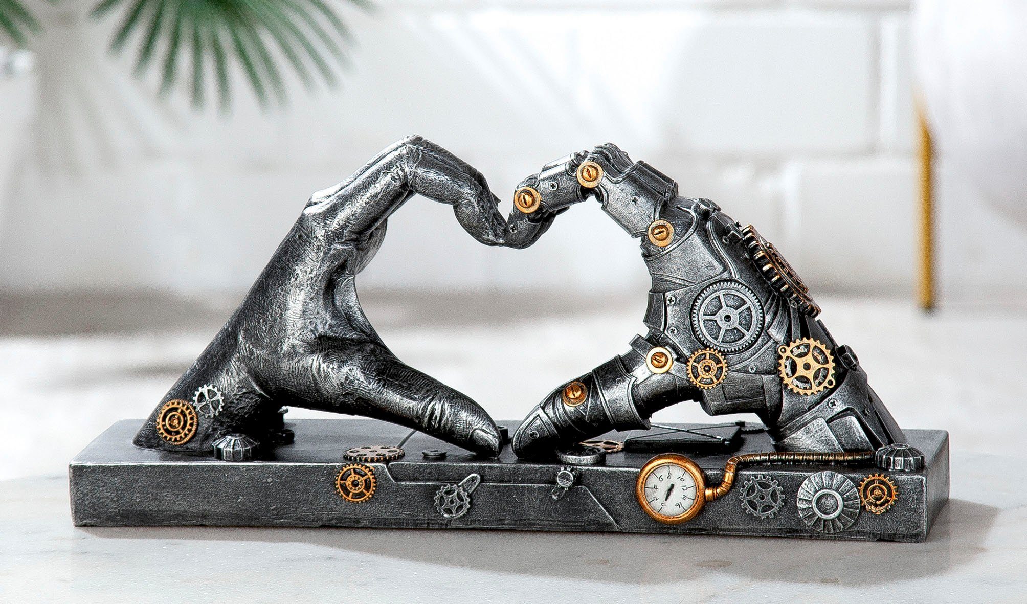 Casablanca by Gilde Dekofigur Skulptur Steampunk Hand, silber (1 St), silberfarben