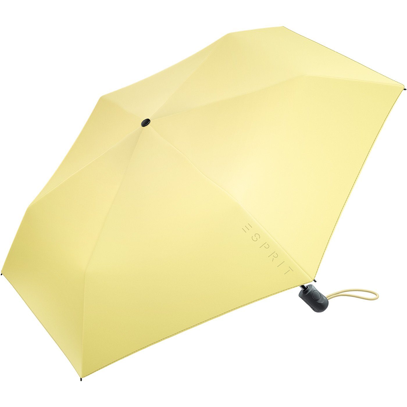 Esprit Taschenregenschirm FJ in Slimline leicht Automatik Trendfarben stabil, den neuen Auf-Zu Easymatic 2022, gelb Damen und