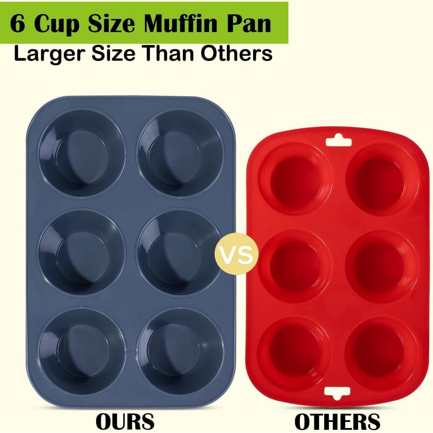 LuxusKollektion Muffinform Große Muffinform aus Silikon für 6 Muffins Antihaftbeschichtet 27,8 x