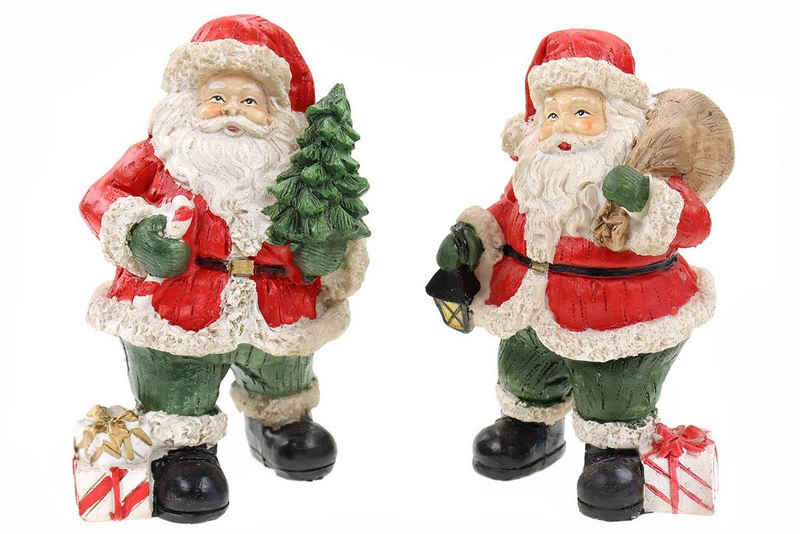 ELLUG Weihnachtsmann »2er Set Weihnachtsmann Nikolaus mit Geschenkesack, Tannenbaum & Geschenke H.: 13,5cm aus Polyresin«
