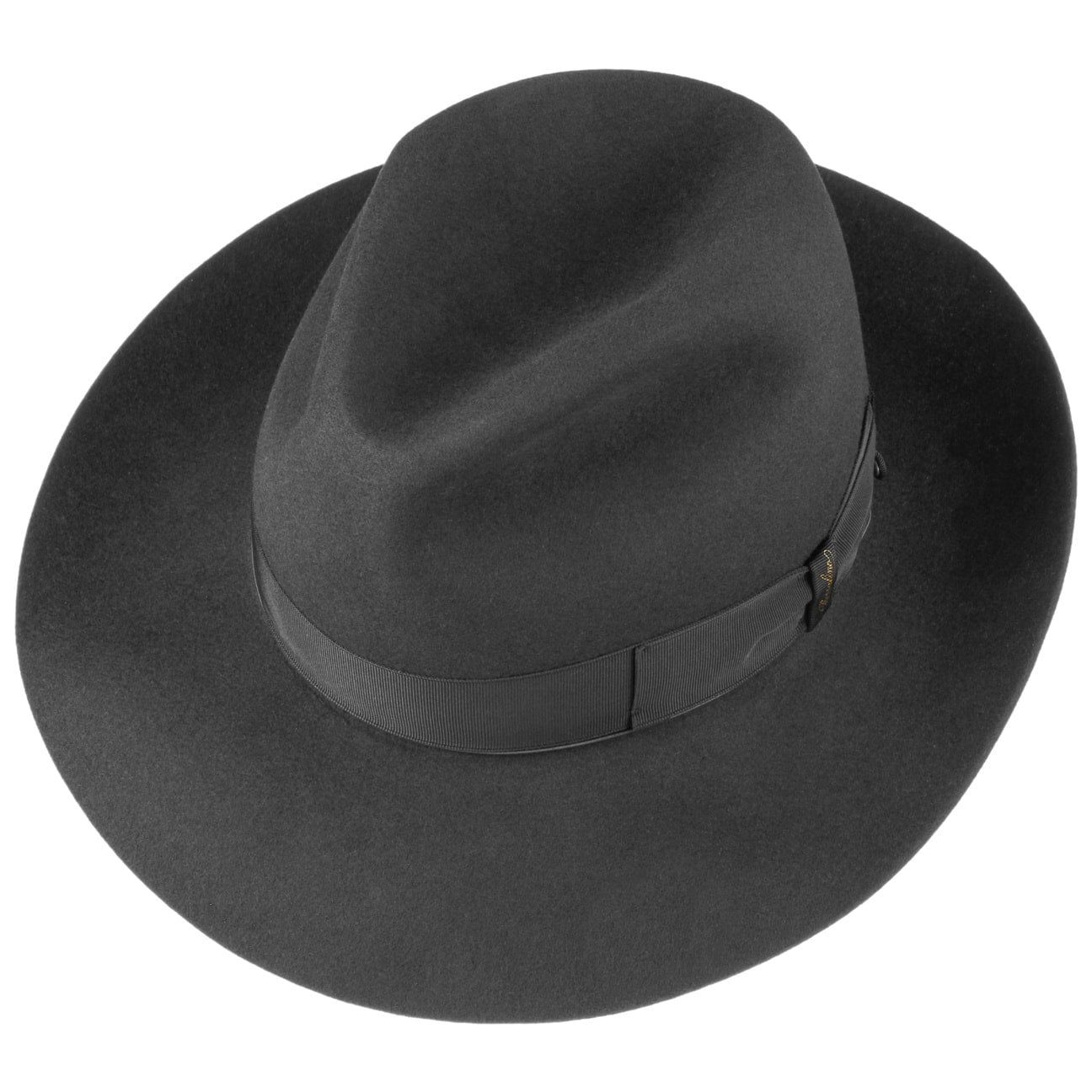 (1-St) schwarz Borsalino Fedora Futter, Italy mit Filzhut in Made