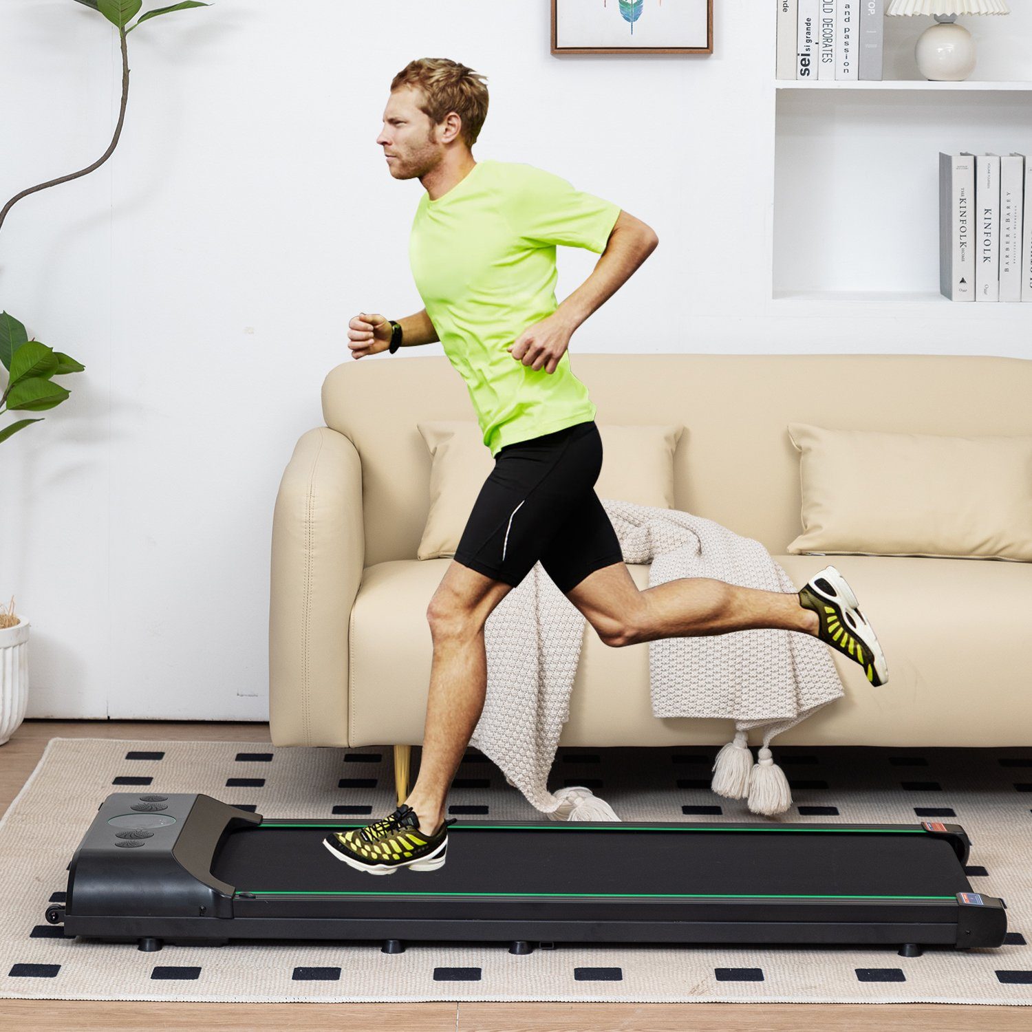 CURSOR Fitness Untertisch-Laufband, Gehunterlage für Zuhause, klein, 2,5 PS, leise, bürstenlos, 120 kg Kapazität