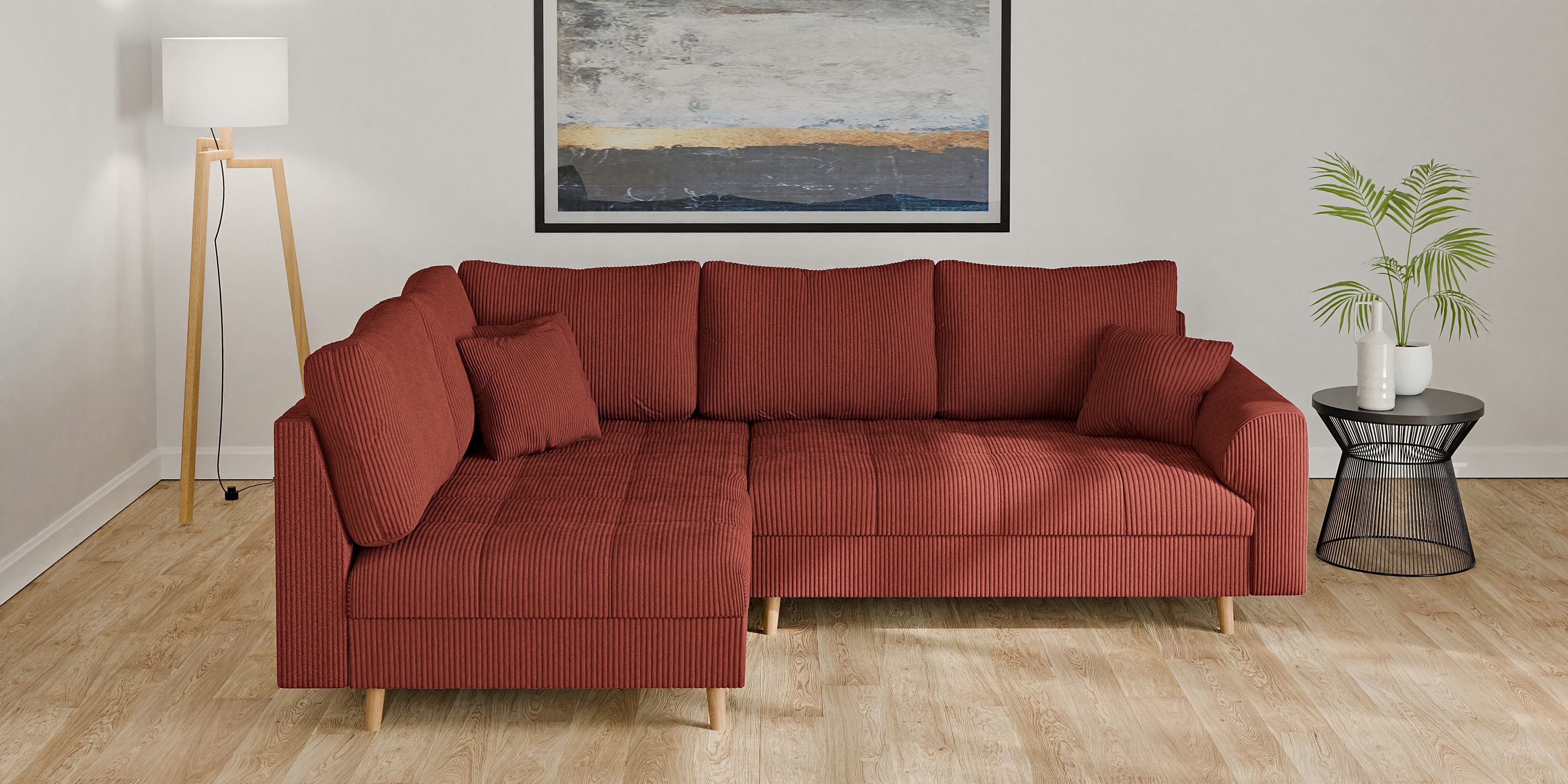 Home affaire Ecksofa CHARRE L-Form mit Ottomane, Maße B/T/H: 231/161/81 cm, günstig online kaufen