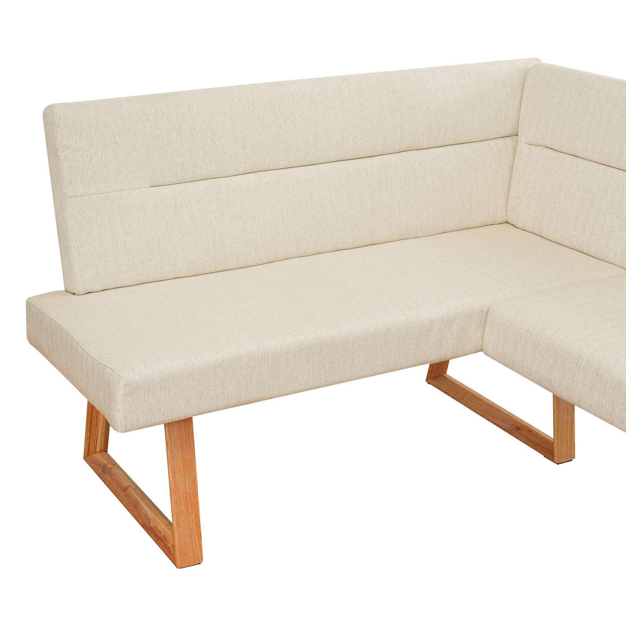 OTTO home Eckbank Mellio, Beine aus massiver Eiche, pflegeleichtem Webstoff Bezug, Breite 190 cm