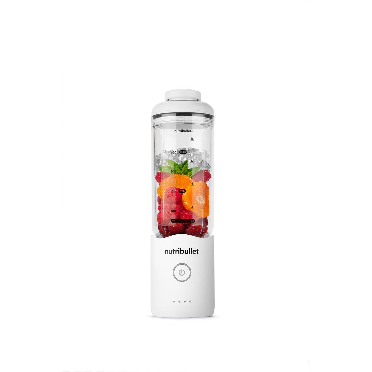 nutribullet Smoothie-Maker Flex NBP013W - zerkleinert Eis & gefrorene Früchte, Weiß, 590ml, BPA-frei mit Trinkdeckel, USB-C & Trageschlaufe, 15+ Mixzyklen