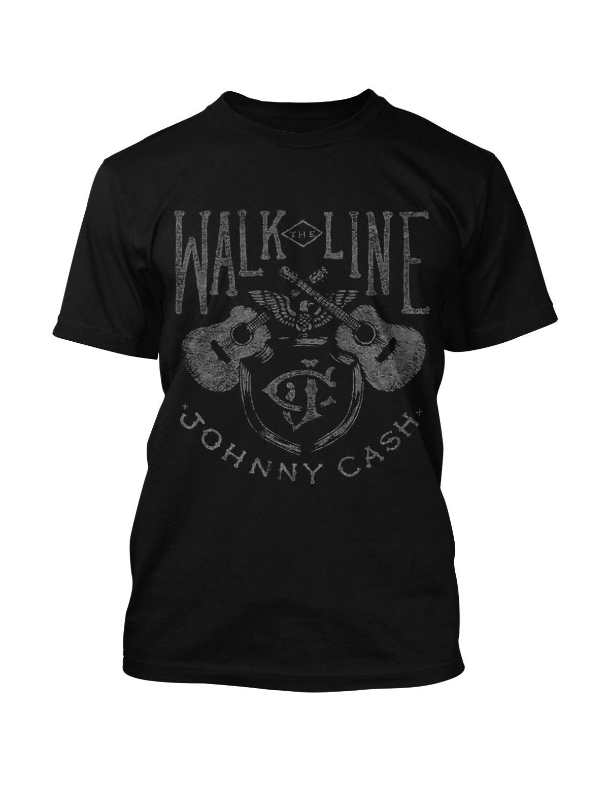 Johnny Cash T-Shirt Walk The Line Guitars