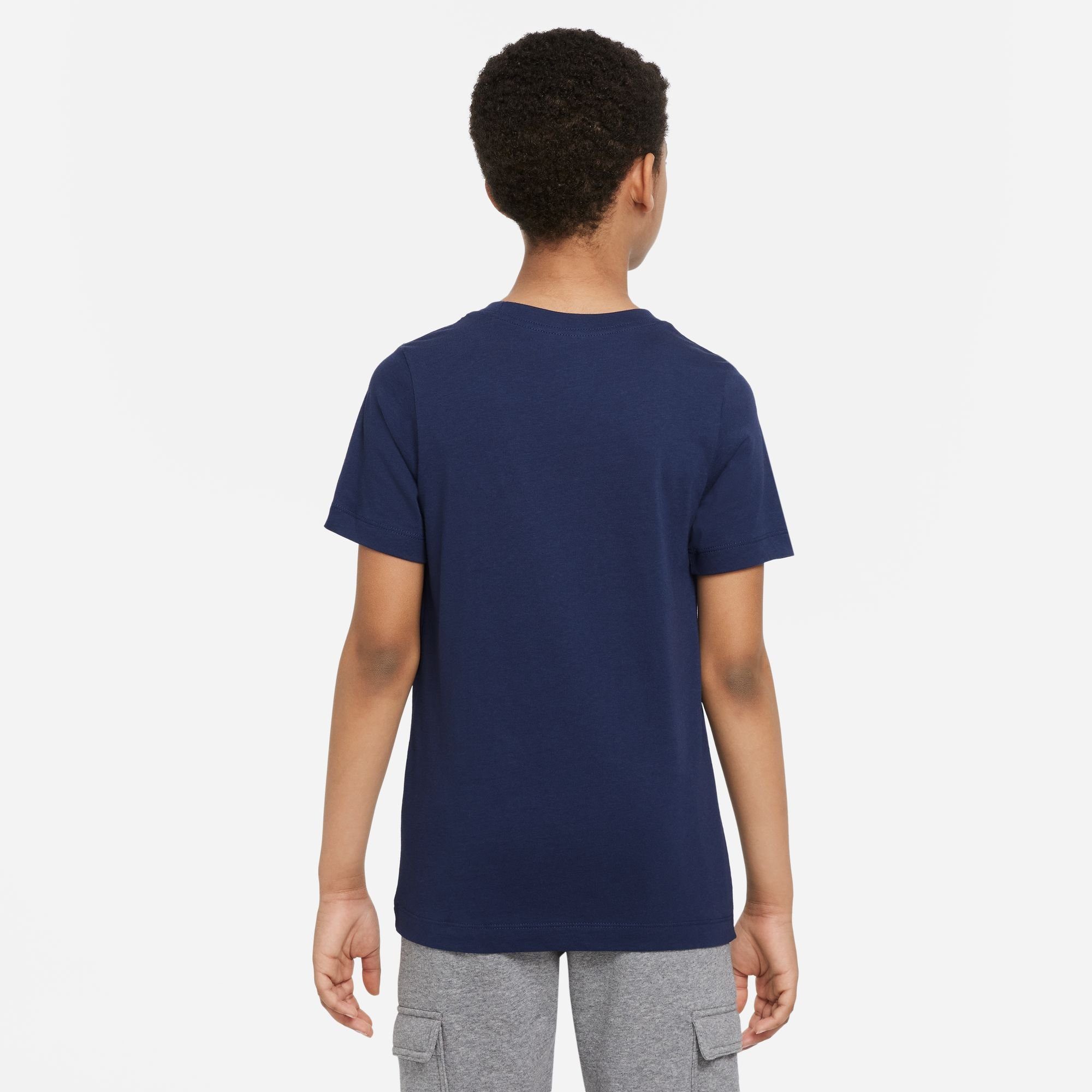 Nike Sportswear T-Shirt COTTON MIDNIGHT NAVY/WHITE BIG KIDS' T-SHIRT