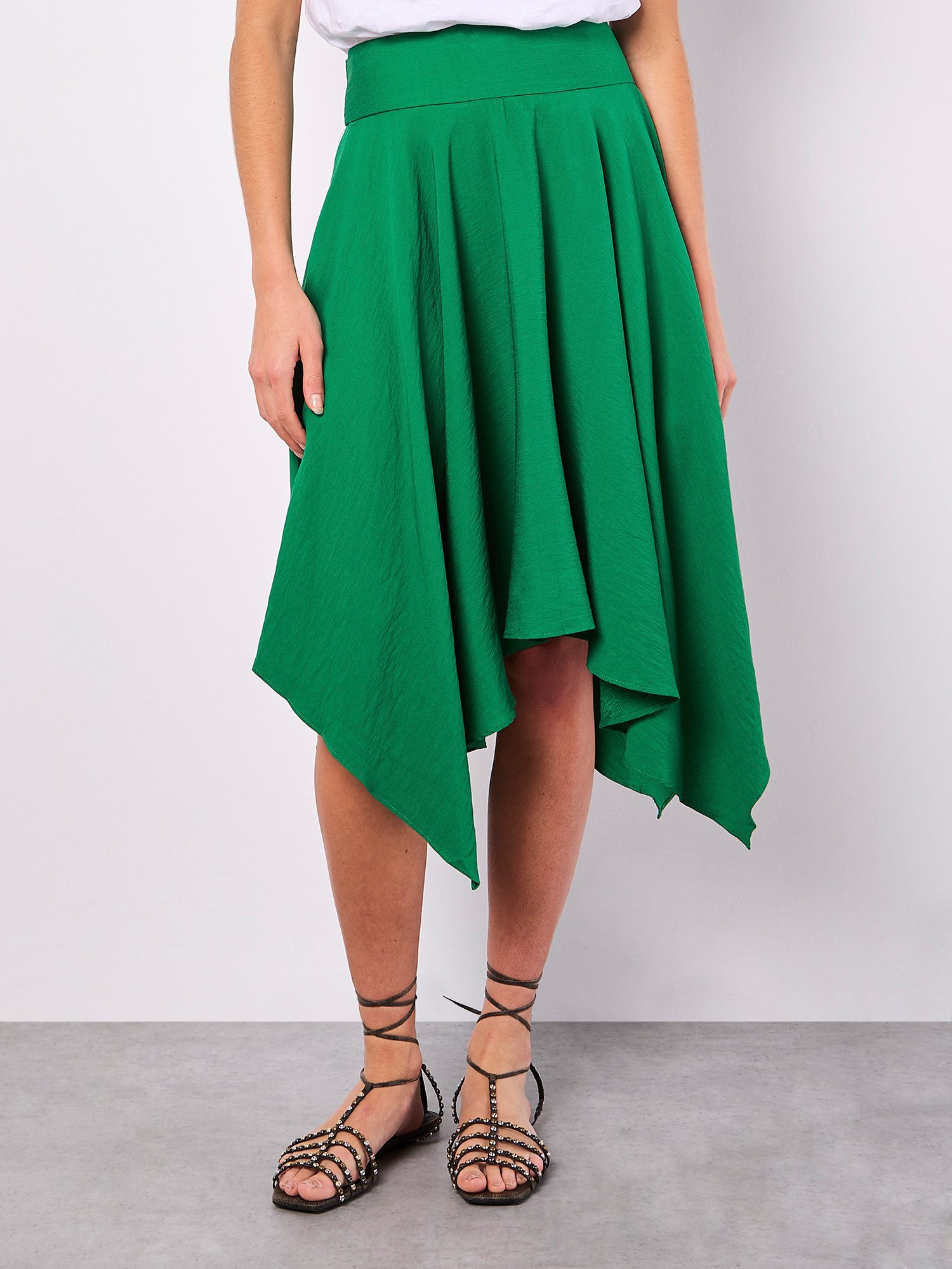 Apricot Midirock Hankyhem Skirt mit asymmetrischem Saum