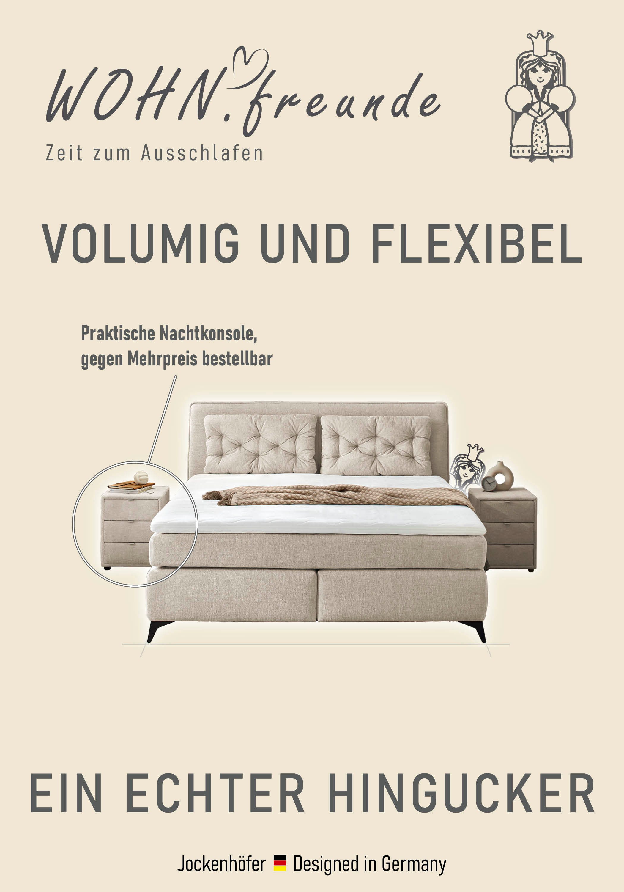 Jockenhöfer Gruppe Boxspringbett Chalet, inklusive Kissen, Wende-Bonell-Federkern-Matratze (H2/H3), PU-Schaum Topper