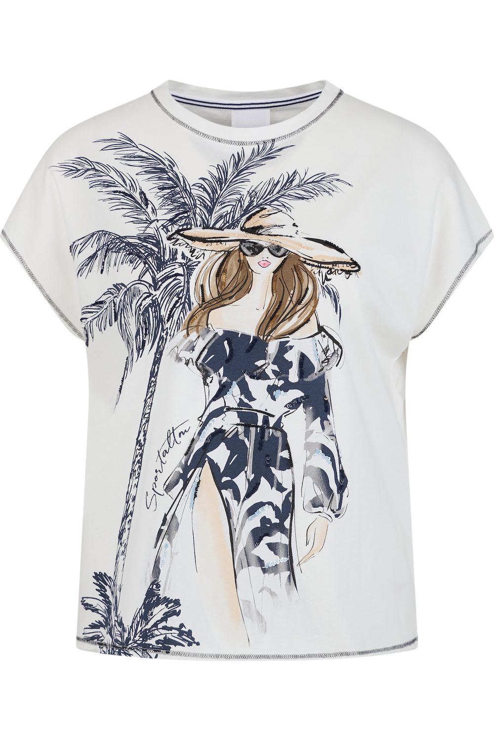 Sportalm Kitzbühel T-Shirt Viviana 250353 Elegante Fashion-Illustration mit sommerlichem Flair