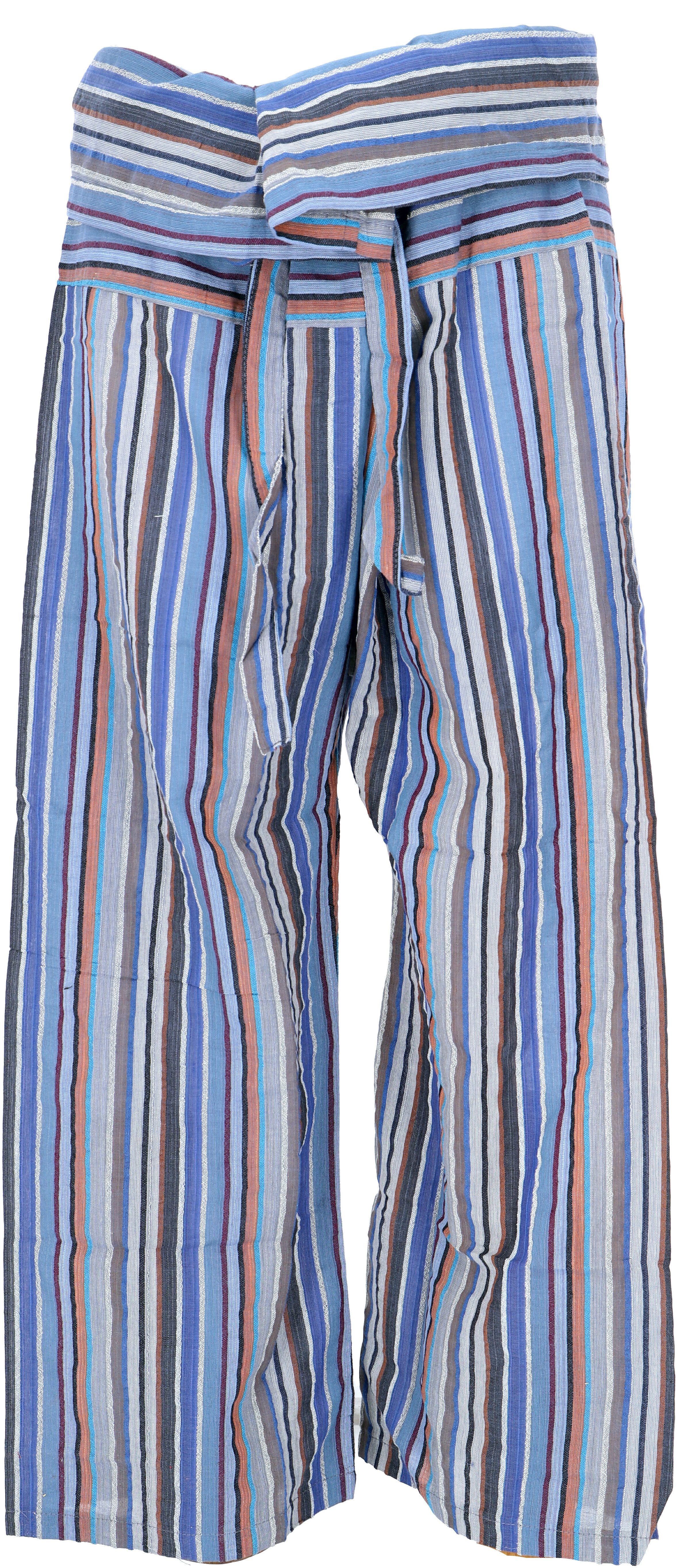 Guru-Shop Relaxhose Thai Fischerhose aus gestreift gewebter, feiner.. Ethno Style, alternative Bekleidung