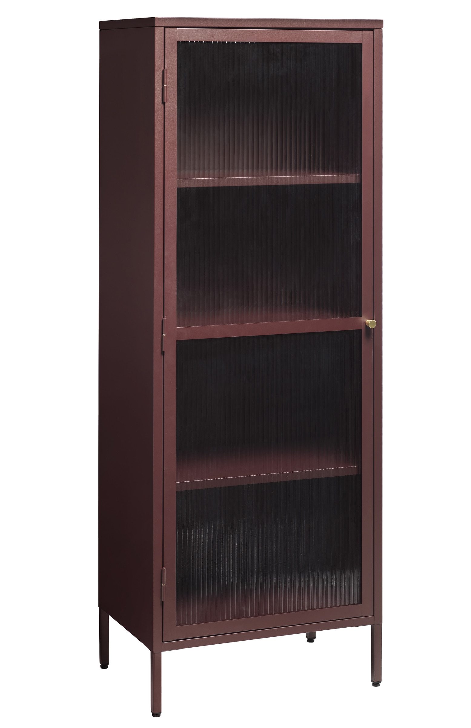 UNIQUE furniture A/S Vitrine aus Metall in rot (B/H/T: 58x160x40 cm)