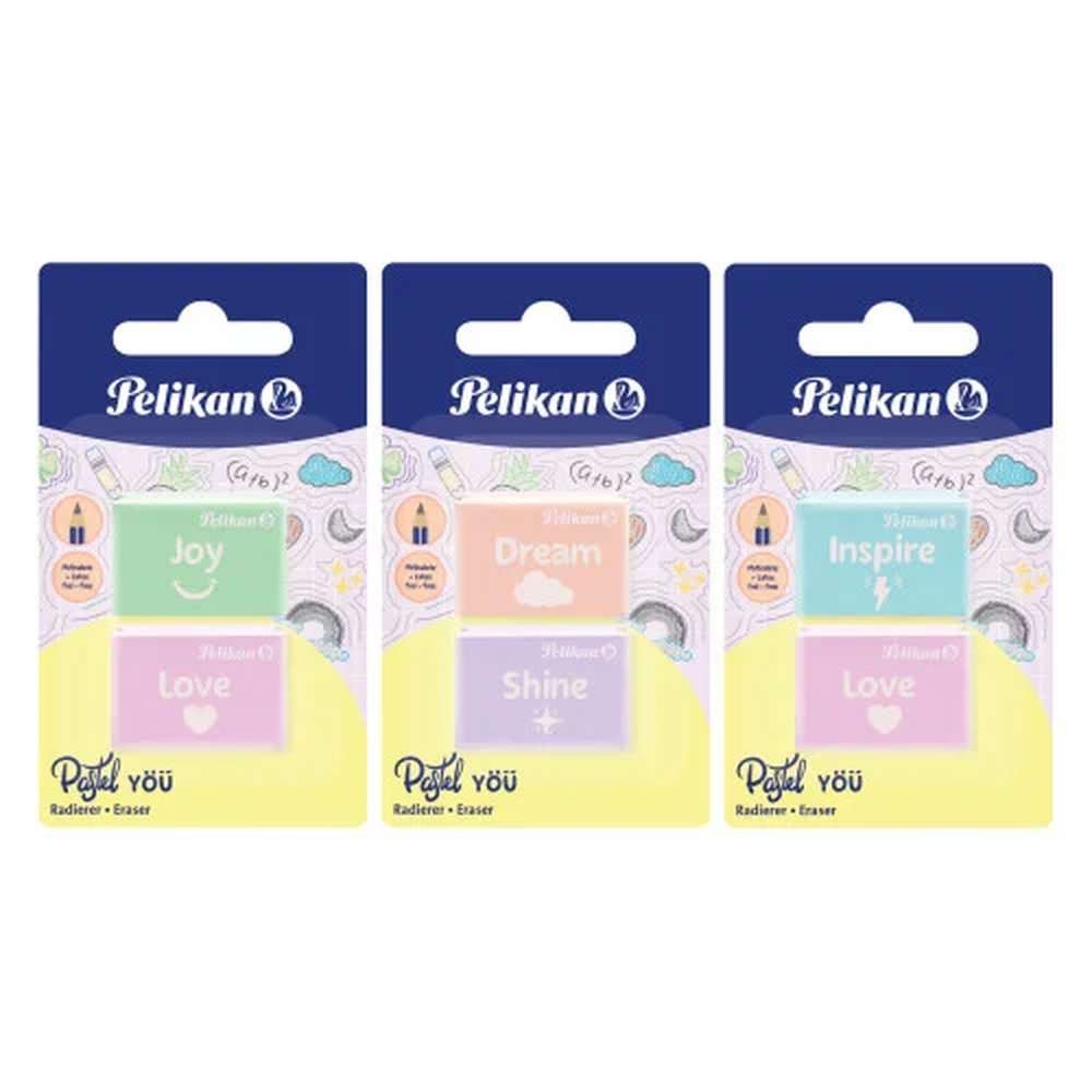 Pelikan Radiergummi Pelikan 606196 Radierer Kunststoff Gemischte Farben 2 Stück(e)