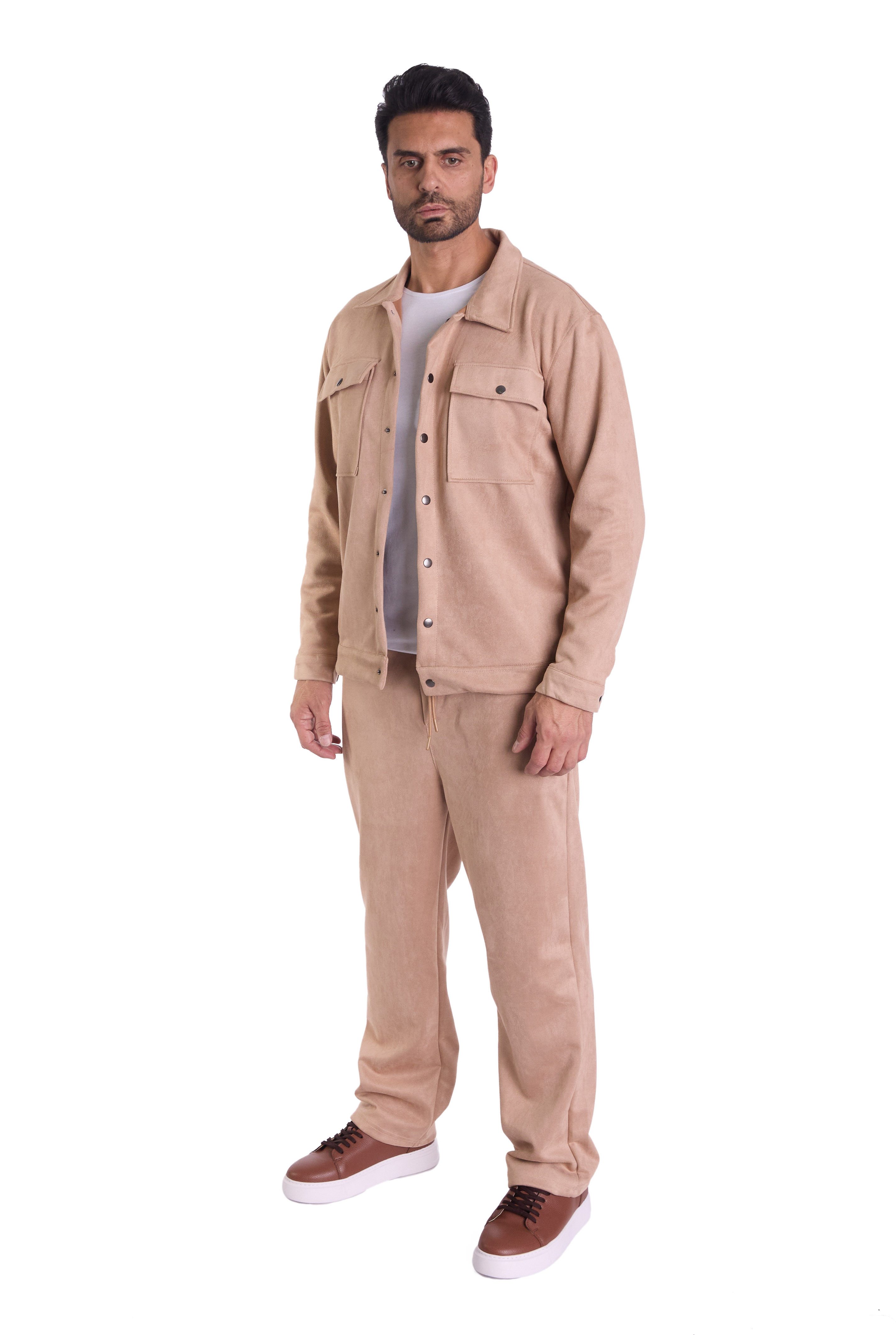 Denim Distriqt Freizeitanzug Feiner 2 Teiler Velour Freizeitanzug Safran L günstig online kaufen