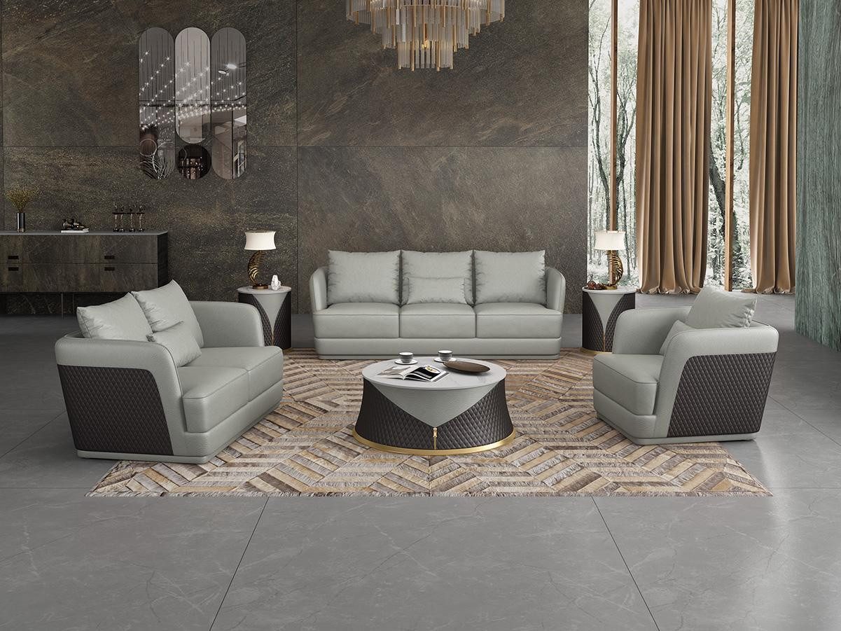 Xlmoebel Wohnzimmer-Set Neu gestaltetes Sofa Set mit 3-Sitzer Sofa, Couchtisch, (5-St., Sofagarnitur 3+2+1 Sitzer + Couchtisch + 2x Beistelltisch), Hergestellt in Europa
