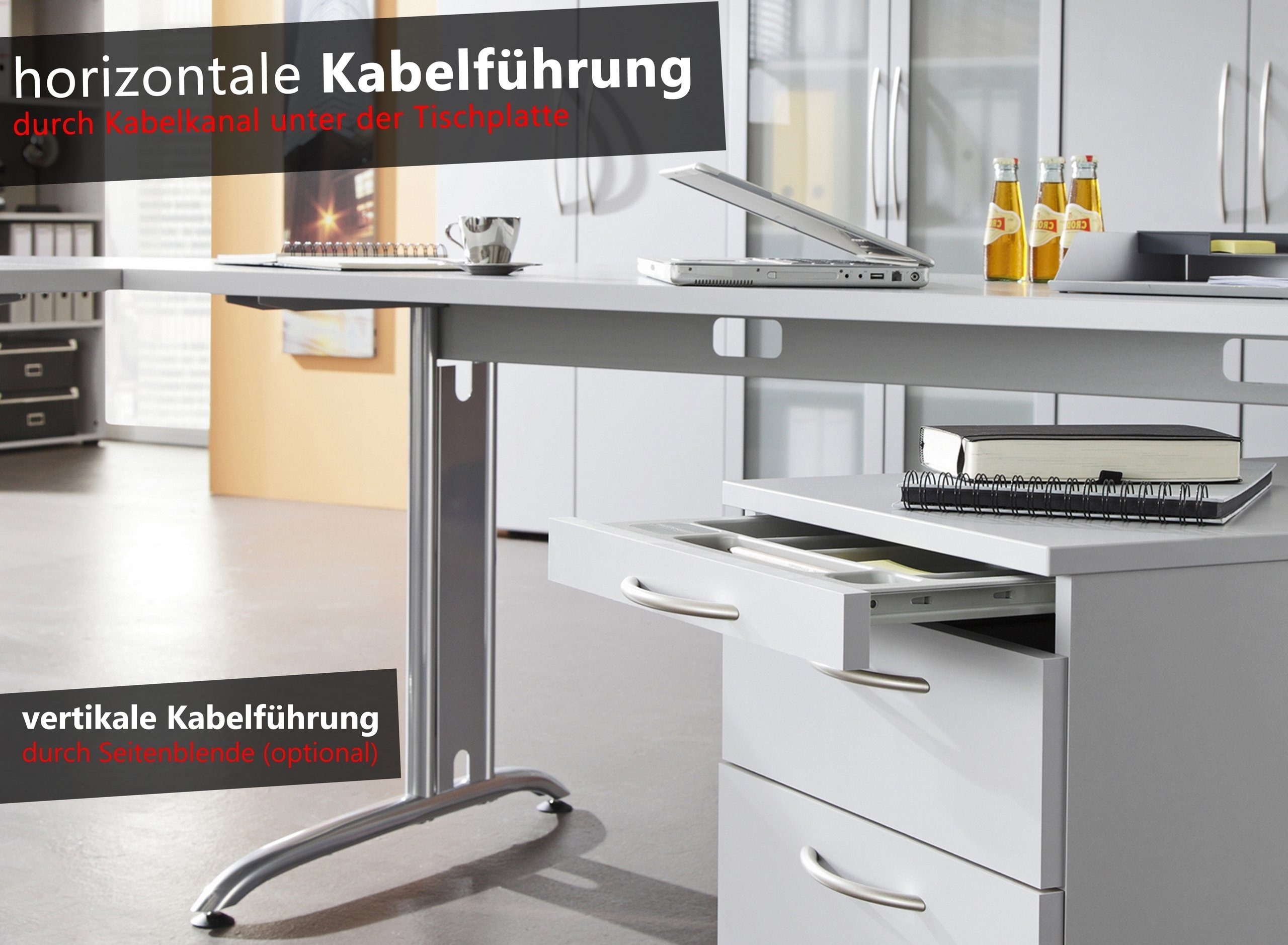 bümö Schreibtisch Schreibtisch Serie-B, Rechteck: x 180 cm Dekor: - 80 Ahorn