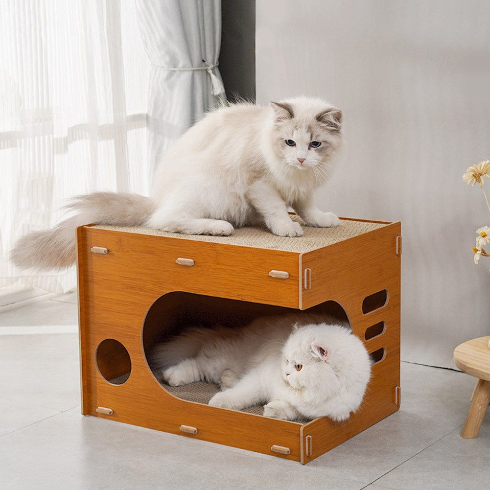 GarveeMore Katzenliege Hölzern Kratzbett für KatzenAbnehmbar günstig online kaufen