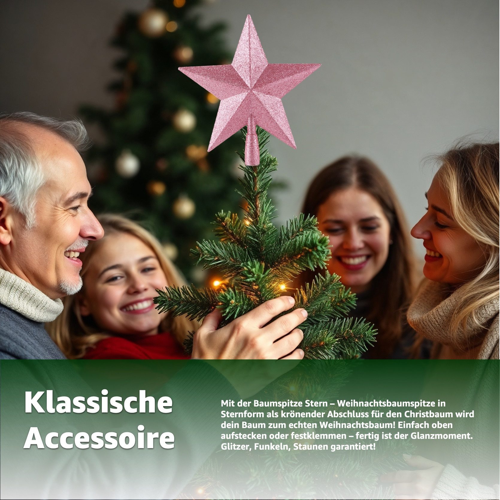 TK Gruppe Christbaumspitze Christbaumspitze zum Aufstecken in verschiedenen Formen und Farben, wiederverwendbar – Bild 3 von 5